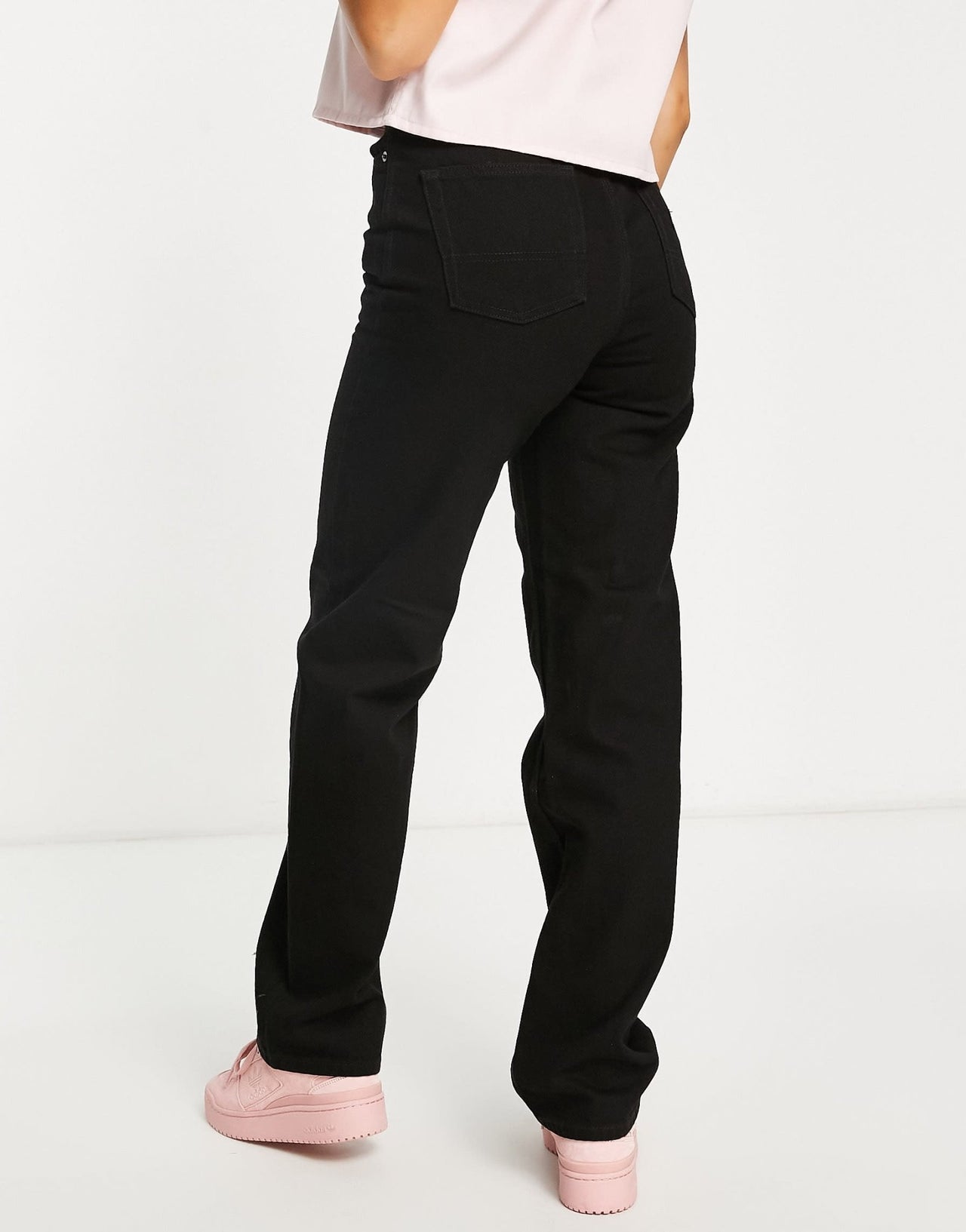 Dickers thomasville high rise relaxed baggy fit denim jeans in rinsed black - ASOS Sample Sale