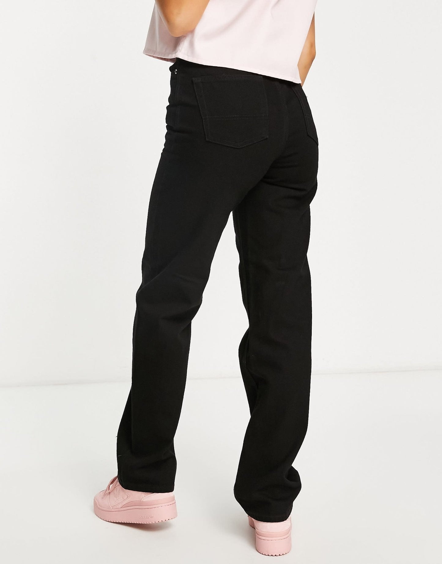 Dickers thomasville high rise relaxed baggy fit denim jeans in rinsed black - ASOS Sample Sale