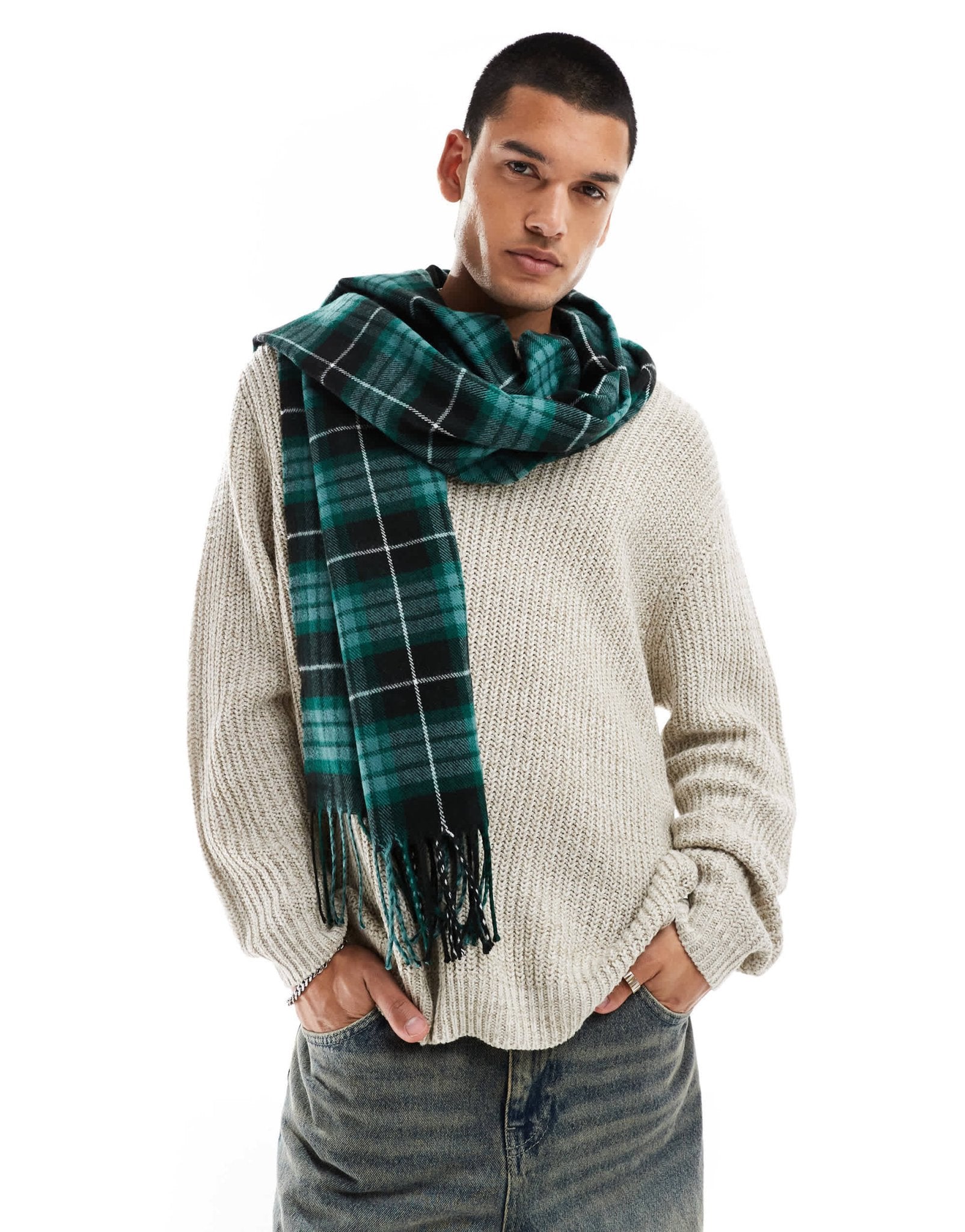 Dickies checkered scarf in black and green - ASOS Sample Sale