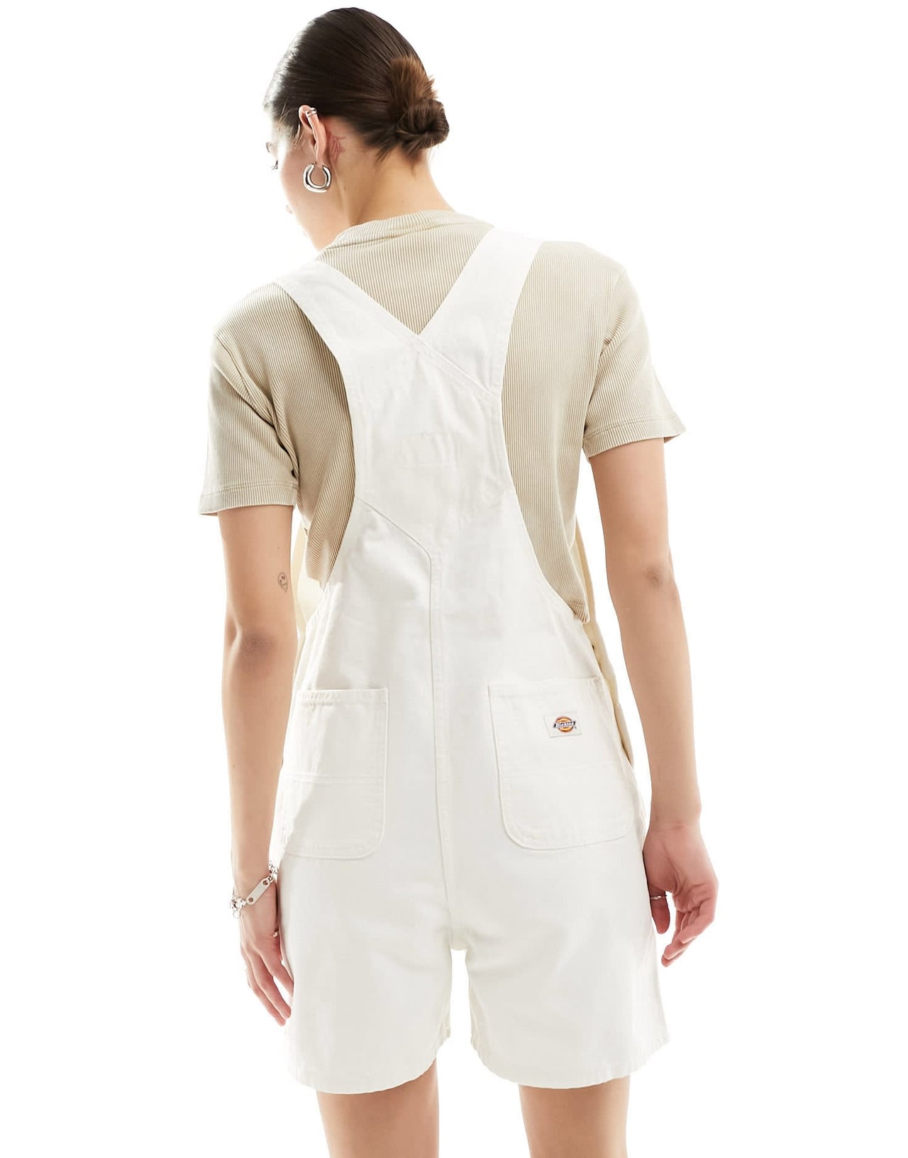 Dickies duck canvas short dungarees in off white - ASOS Sample Sale