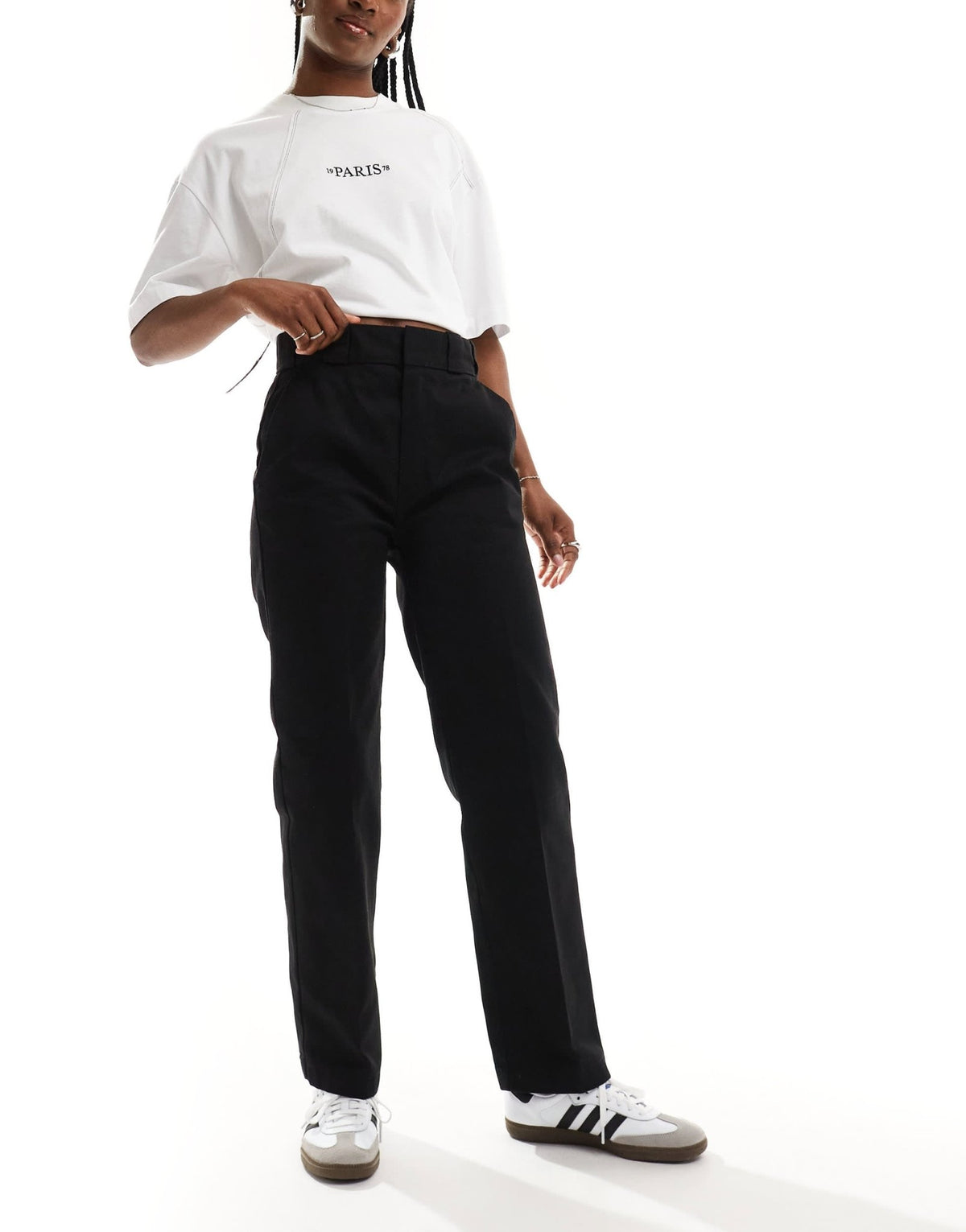 Dickies elizaville straight fit trousers in black - ASOS Sample Sale