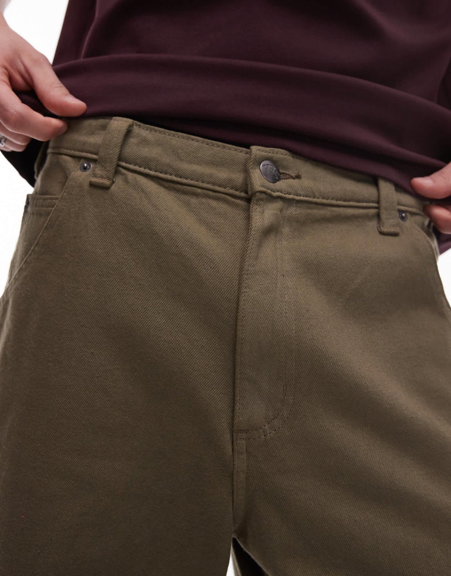 Dickies garyville regular fit carpenter denim shorts in khaki green - ASOS Sample Sale