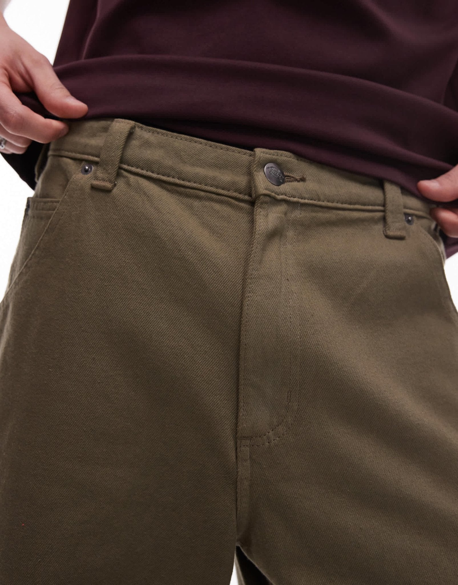 Dickies garyville regular fit carpenter denim shorts in khaki green - ASOS Sample Sale