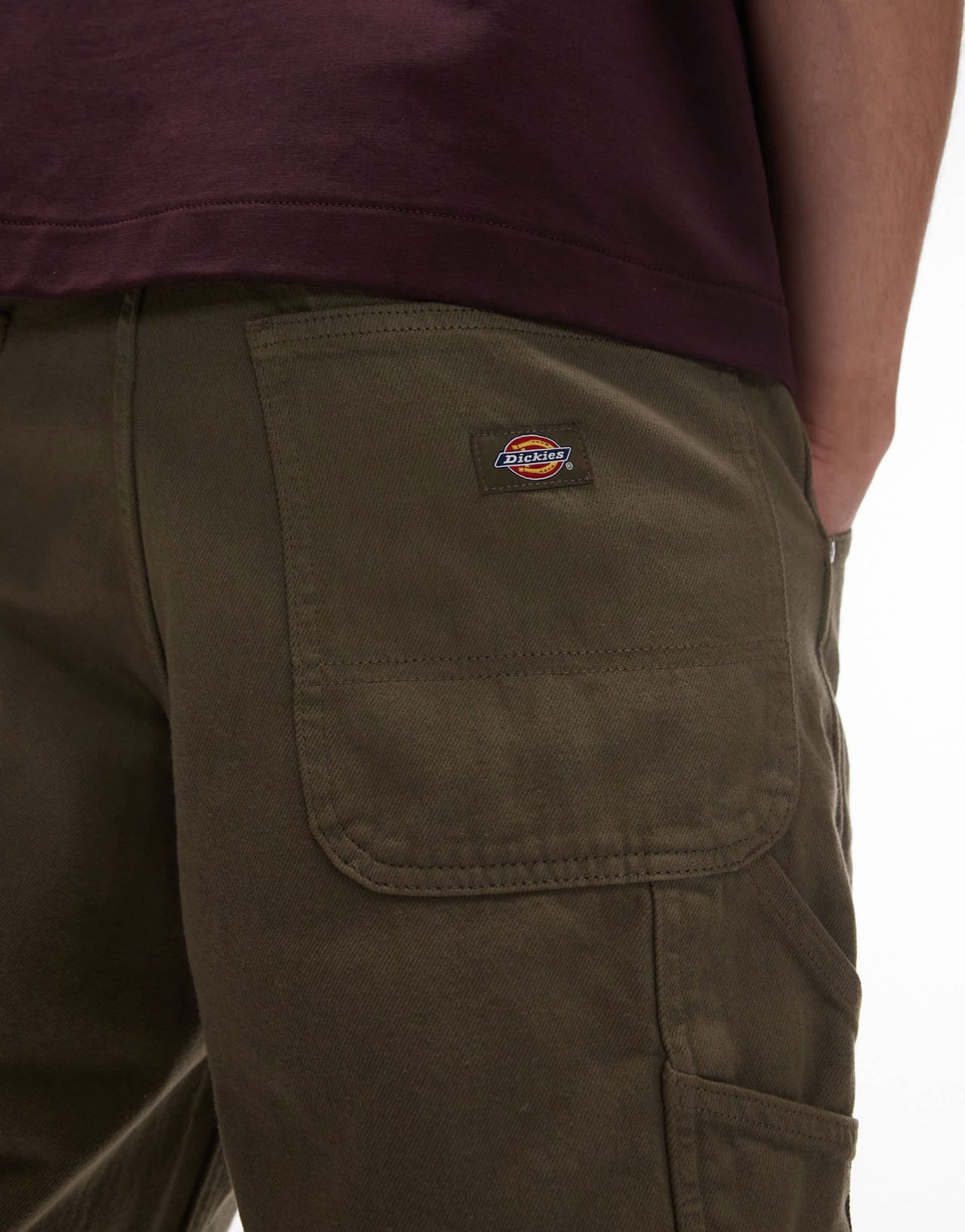 Dickies garyville regular fit carpenter denim shorts in khaki green - ASOS Sample Sale