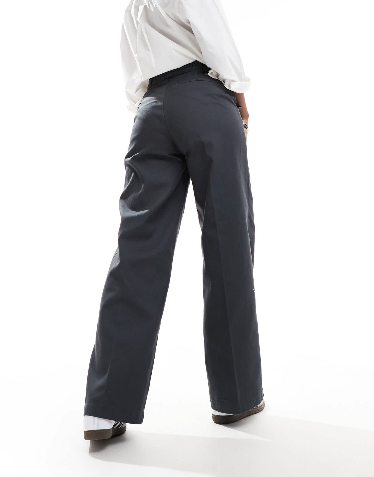 Dickies grove hill wide leg trousers in dark grey - exclusive to asos - ASOS Sample Sale