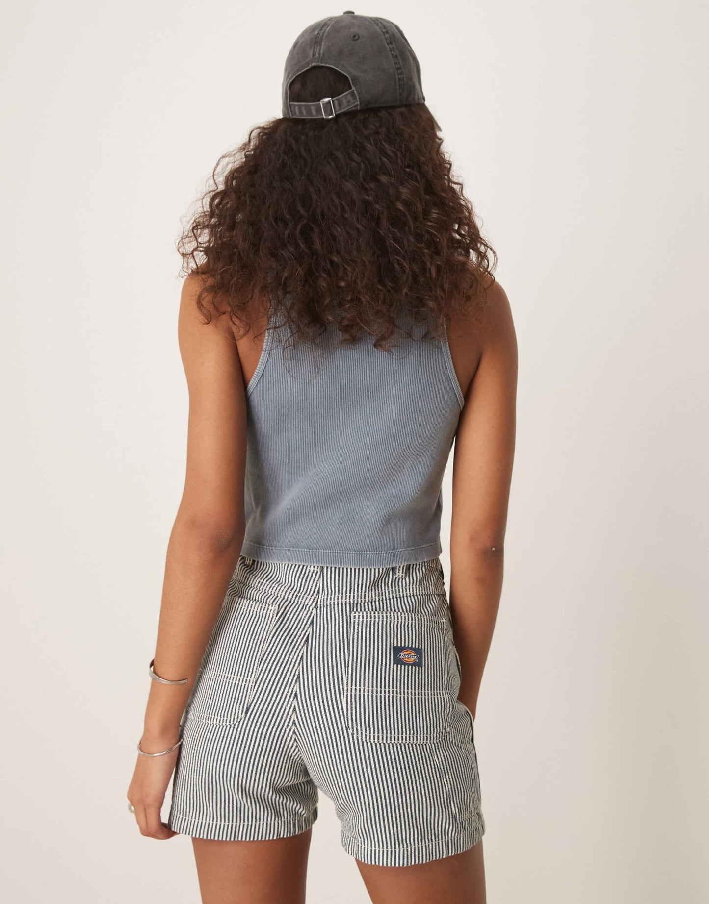 Dickies hickory stripe carpenter shorts in navy - ASOS Sample Sale