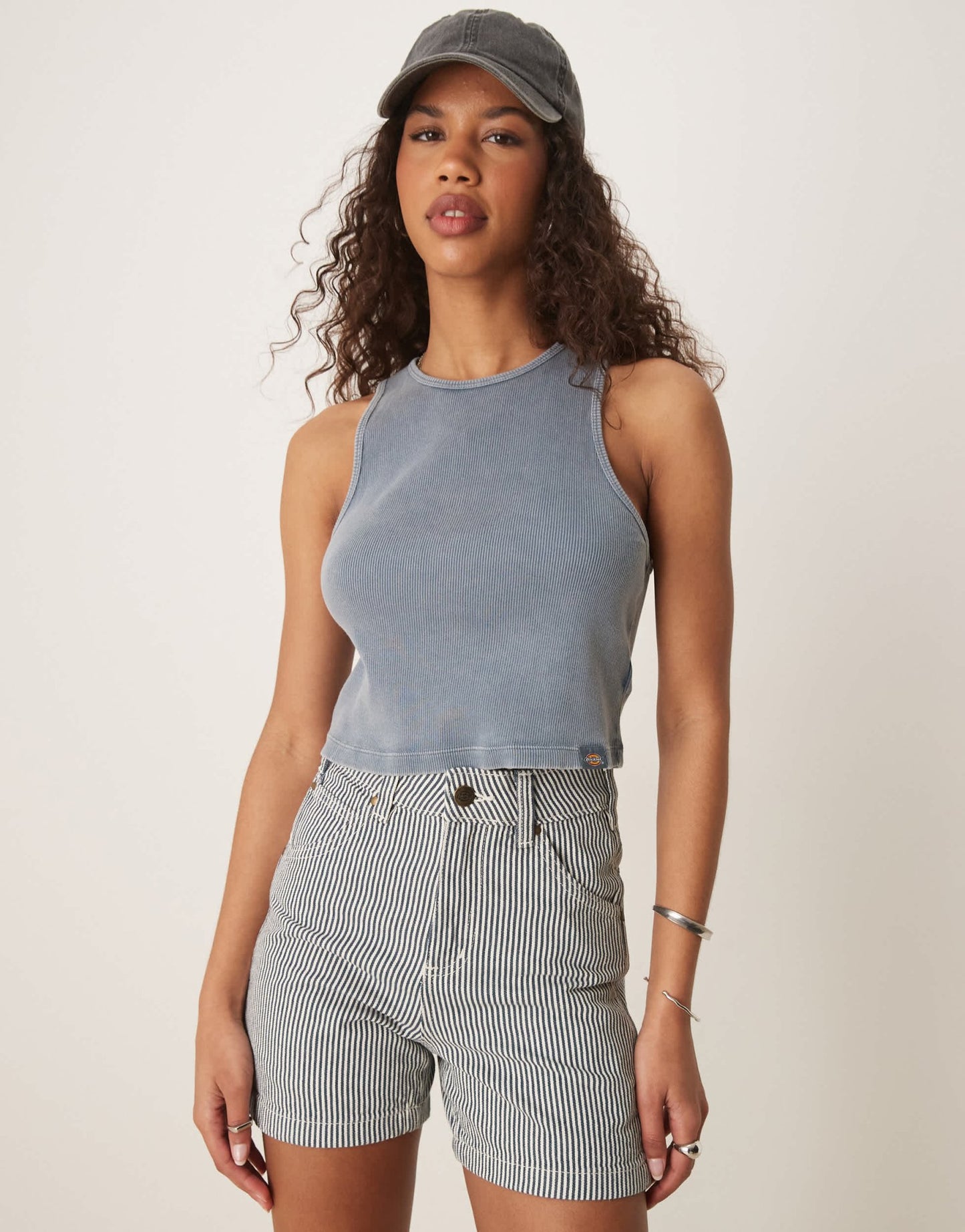 Dickies hickory stripe carpenter shorts in navy - ASOS Sample Sale