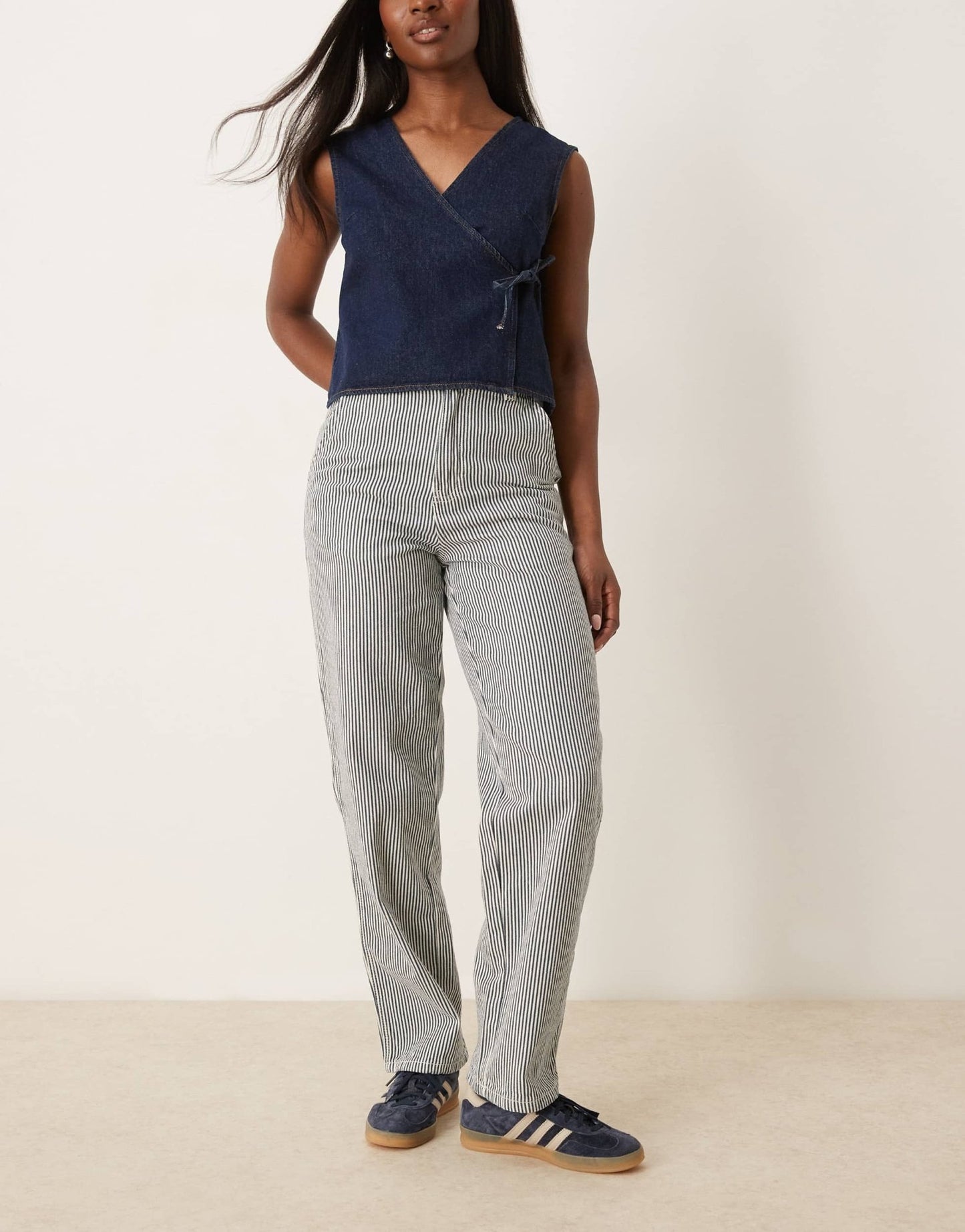 Dickies hickory stripe denim carpenter trousers in navy - ASOS Sample Sale