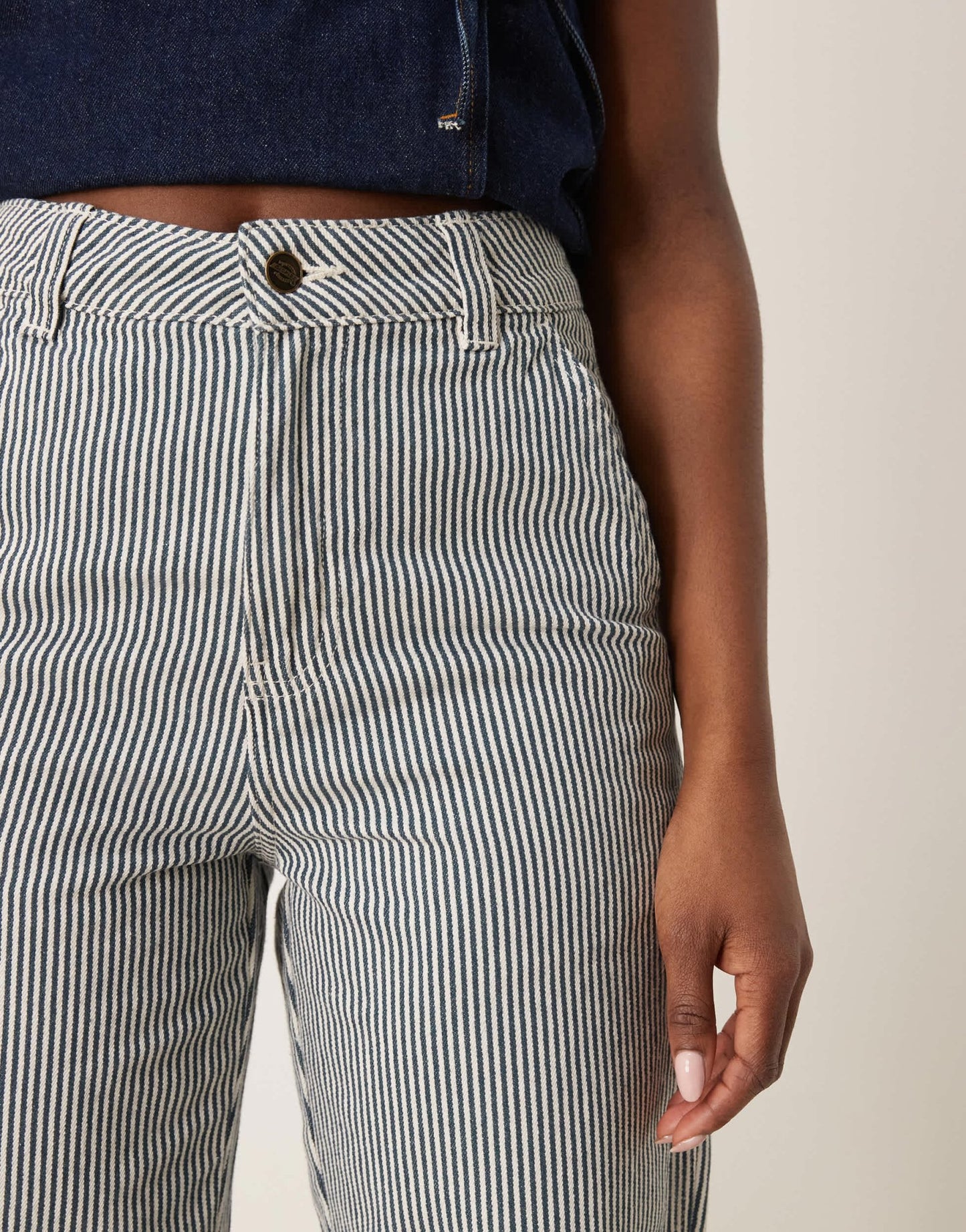 Dickies hickory stripe denim carpenter trousers in navy - ASOS Sample Sale