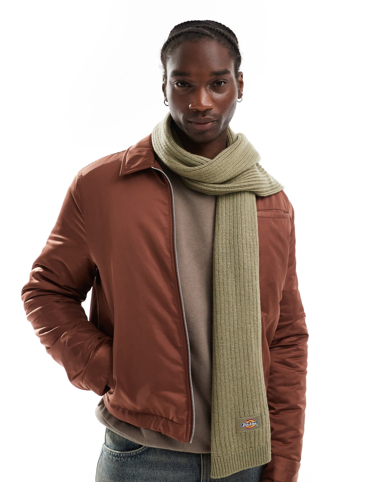 Dickies knitted scarf in khaki green - ASOS Sample Sale