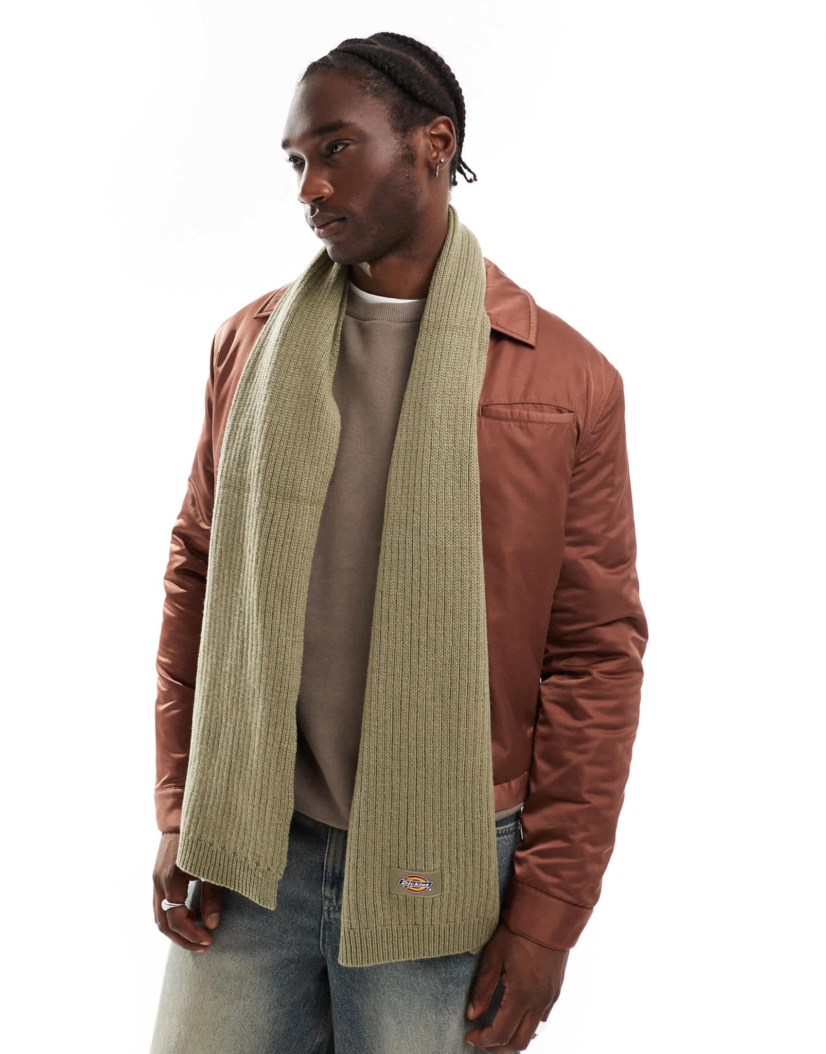 Dickies knitted scarf in khaki green - ASOS Sample Sale
