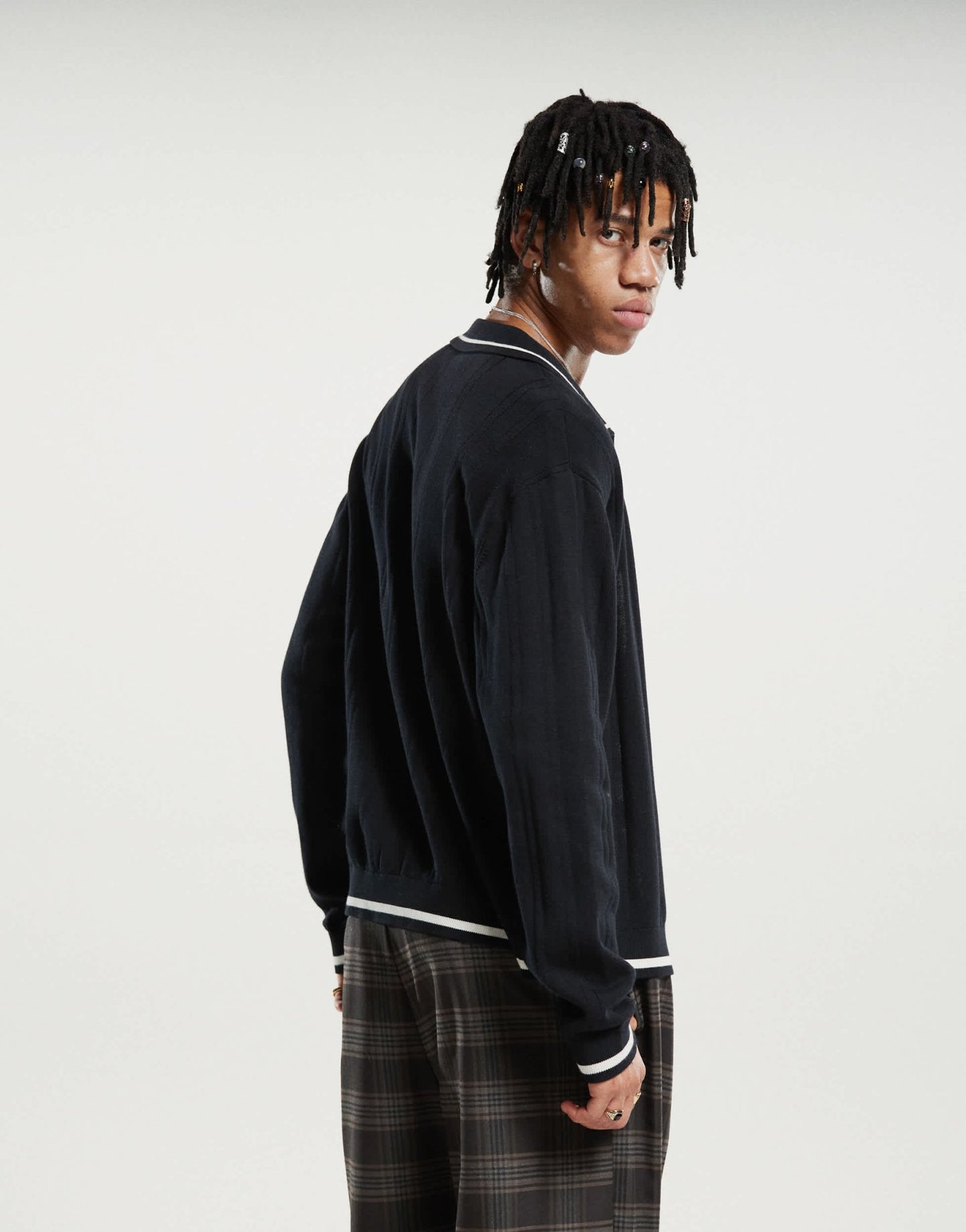 Dickies lewistown striped knitted cardigan in black - ASOS Sample Sale