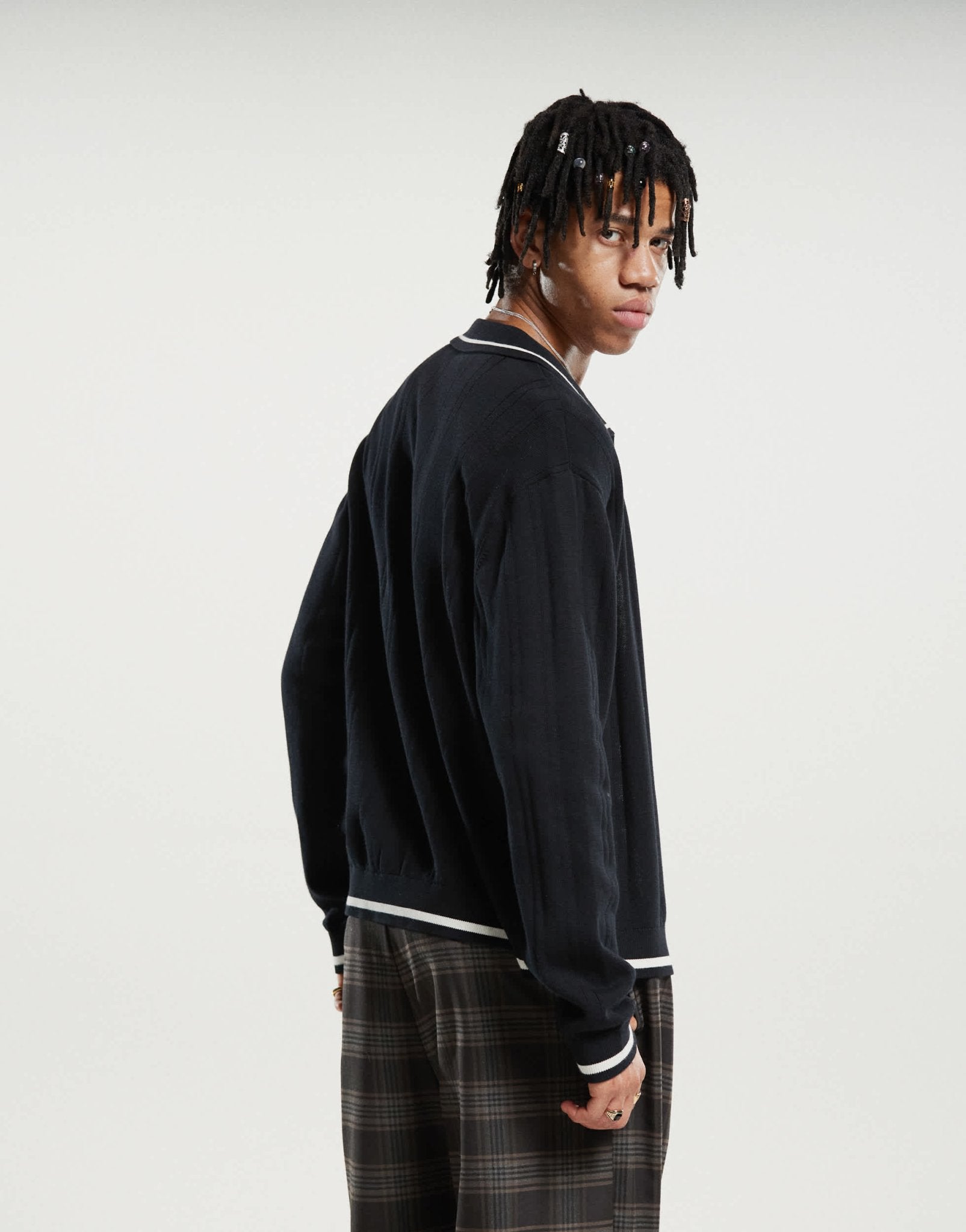 Dickies lewistown striped knitted cardigan in black - ASOS Sample Sale