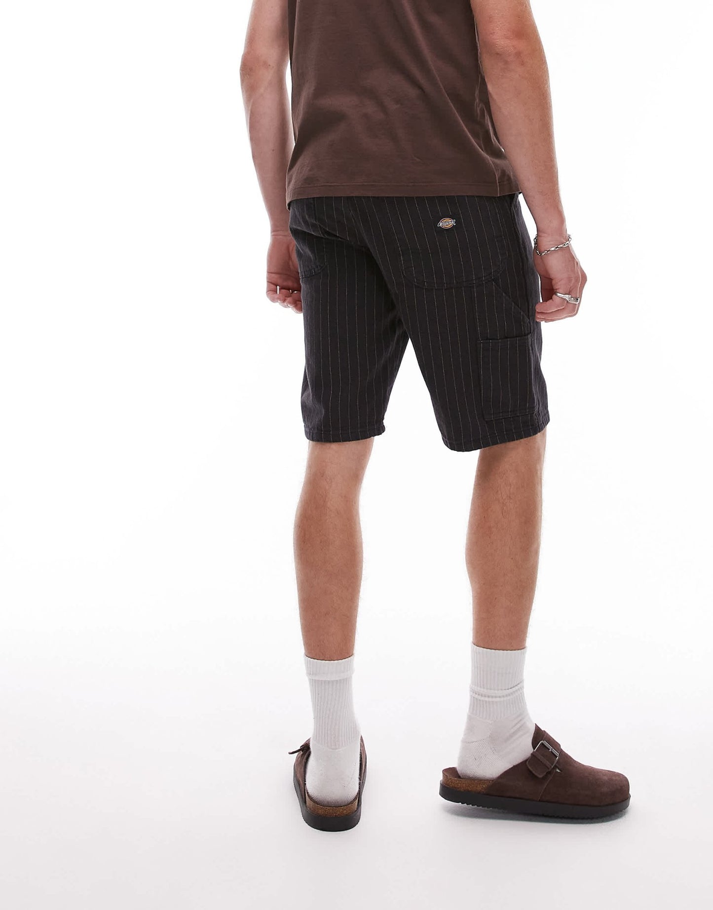 Dickies pinstripe carpenter shorts in black and off white - ASOS Sample Sale