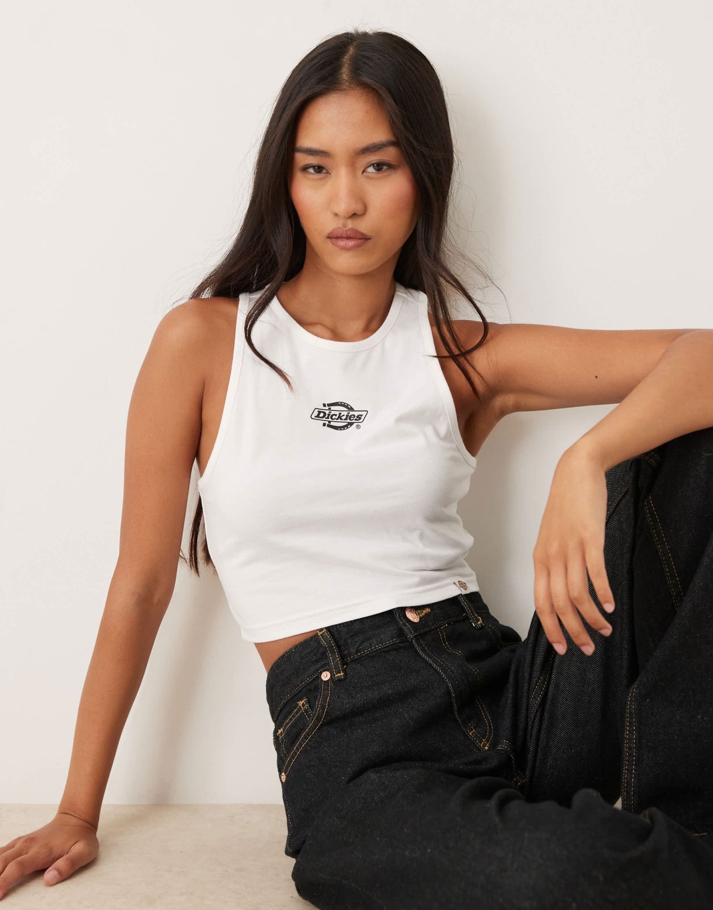 Dickies powers central logo vest in white - ASOS Sample Sale