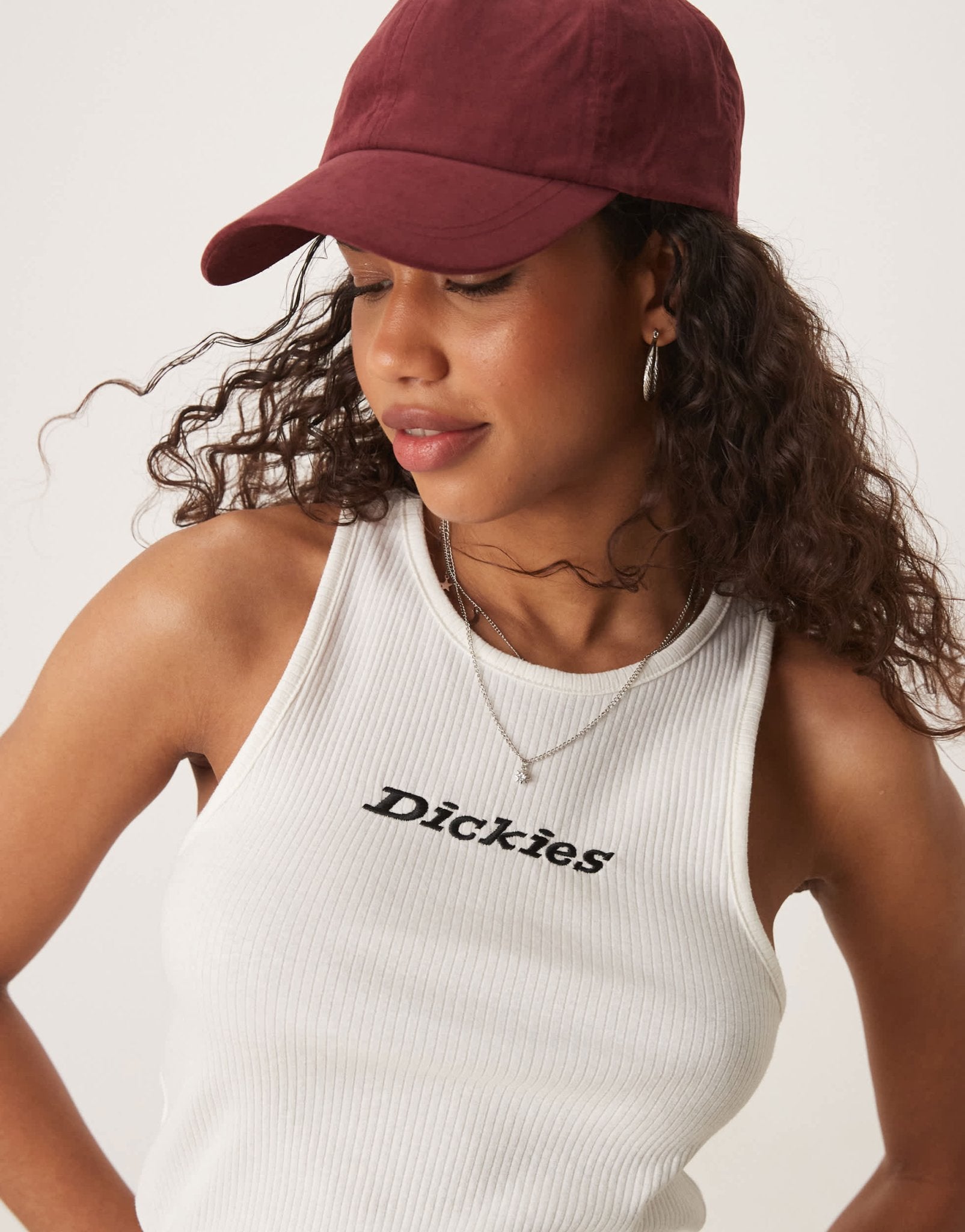 Dickies ribbed central logo vest in off white - ASOS Sample Sale