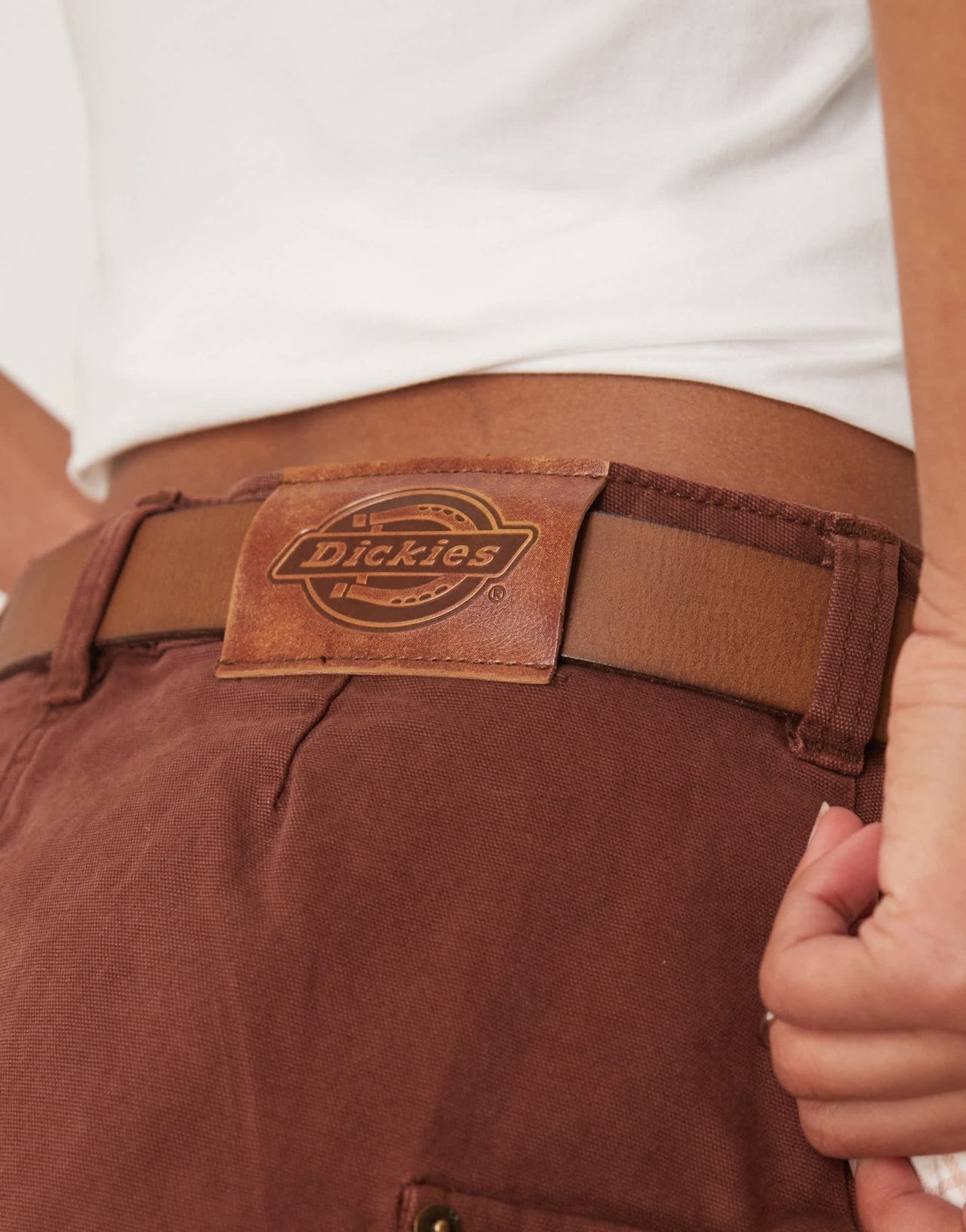 Dickies river ranch western mini skirt in cappuccino brown - ASOS Sample Sale