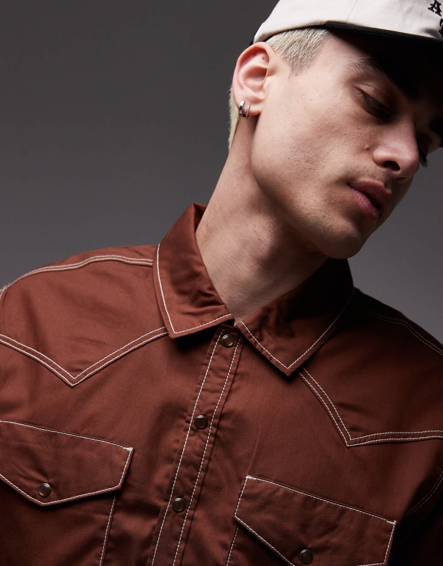 Dickies river ranch western work shirt in cappuccino brown - ASOS Sample Sale