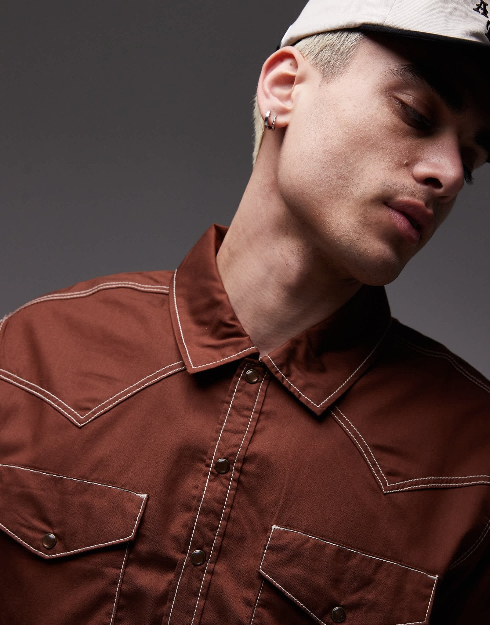 Dickies river ranch western work shirt in cappuccino brown - ASOS Sample Sale