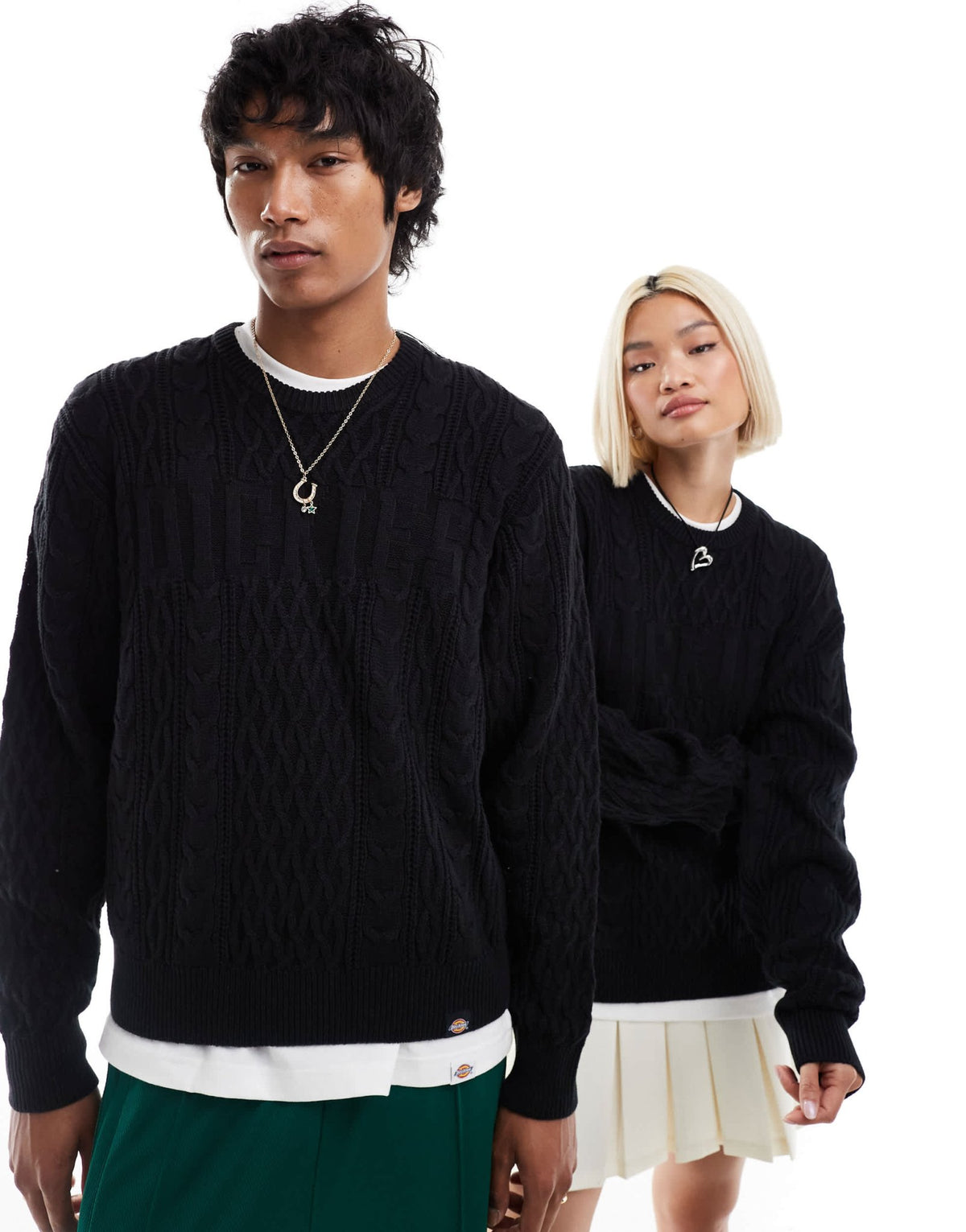 Dickies seasonal knitted tonal logo jumper in black - ASOS Sample Sale