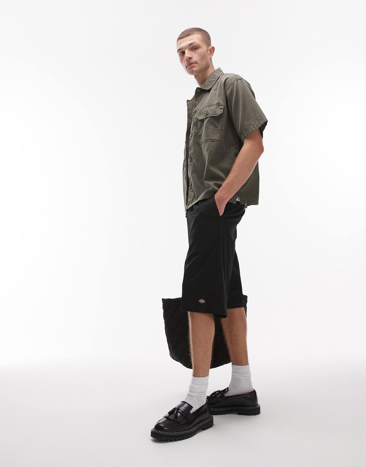 Dickies unionville 13 inch pleated work short in black - ASOS Sample Sale