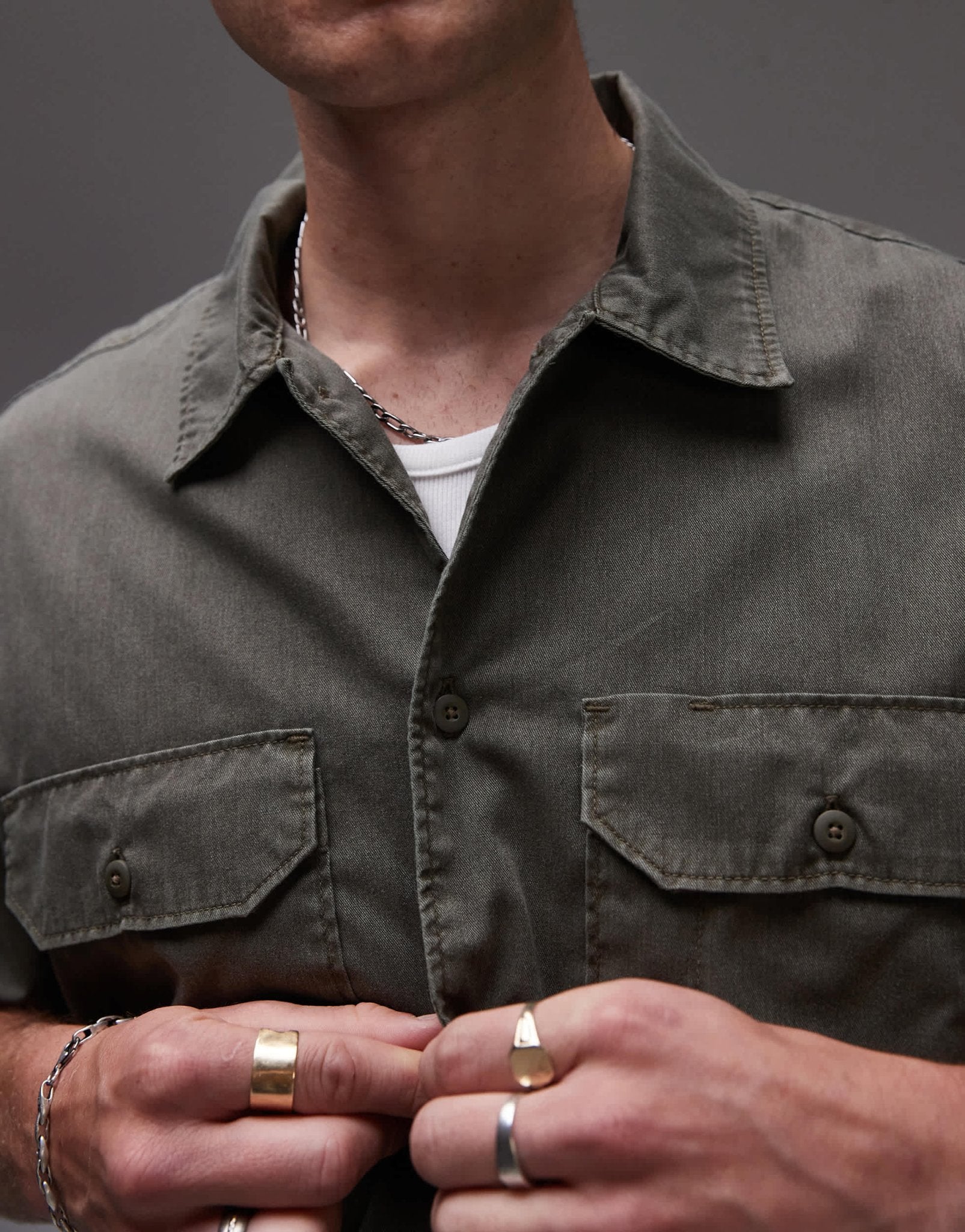 Dickies unionville boxy fit work shirt in khaki green - ASOS Sample Sale