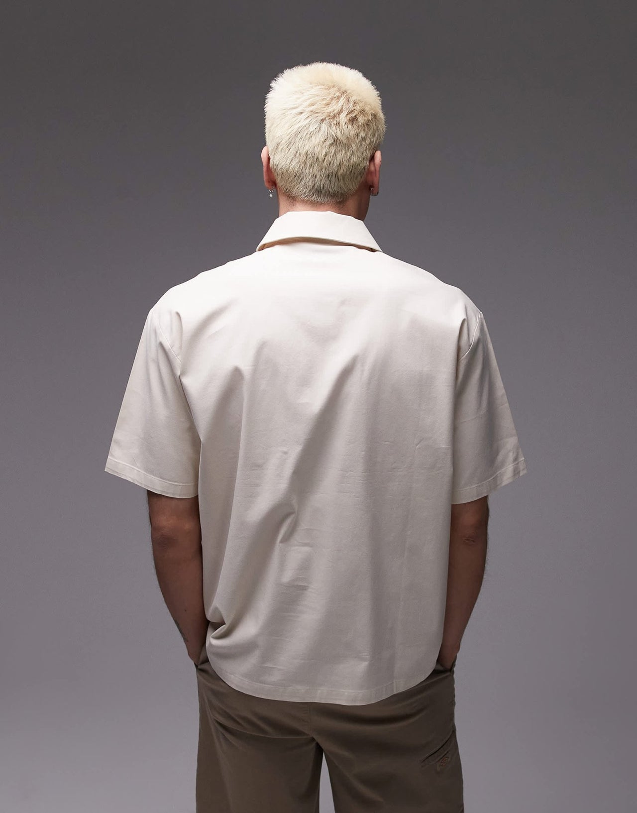 Dickies western ranch quarter zip shirt in off white - ASOS Sample Sale