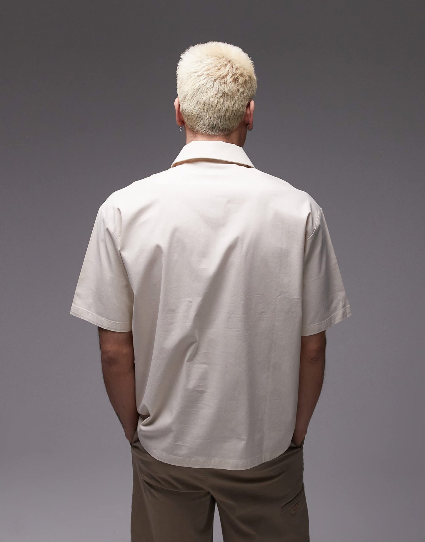 Dickies western ranch quarter zip shirt in off white - ASOS Sample Sale