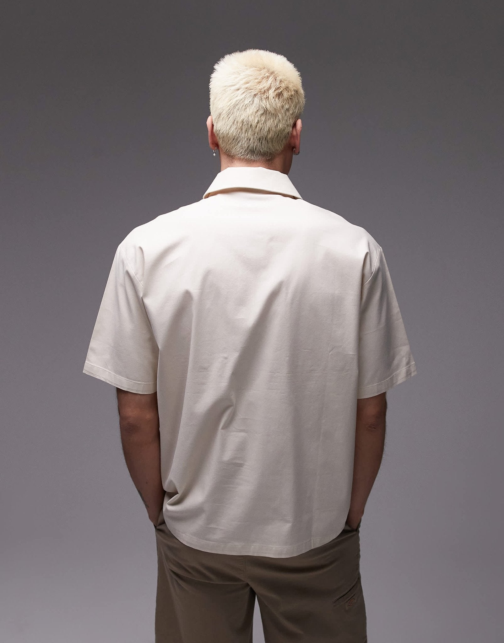 Dickies western ranch quarter zip shirt in off white - ASOS Sample Sale