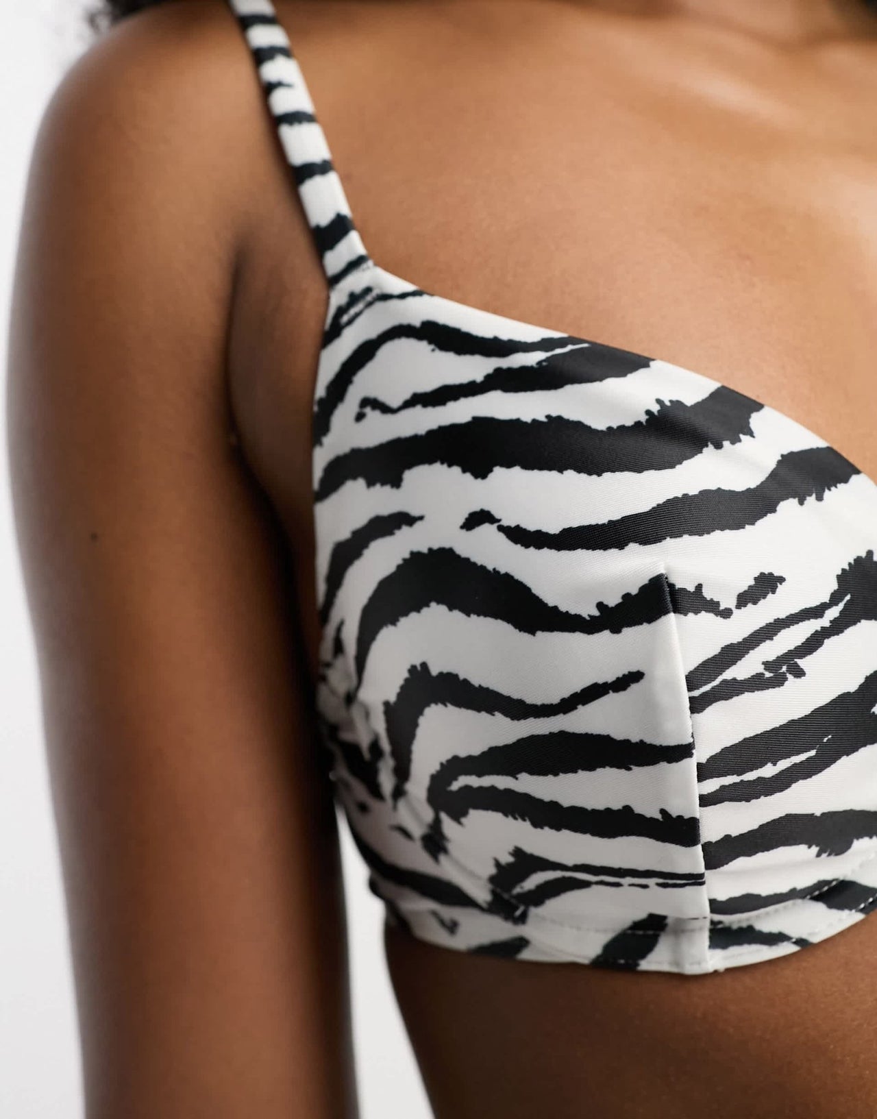 Dorina Burdine underwire bikini top in zebra print - ASOS Sample Sale
