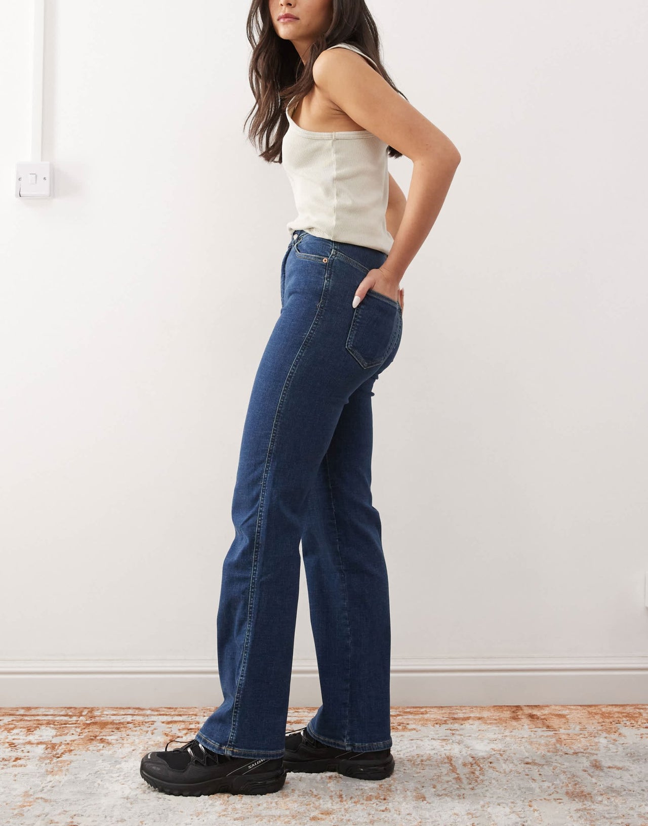 Dr Denim Moxy straight leg jeans in vale dark plain blue wash - ASOS Sample Sale