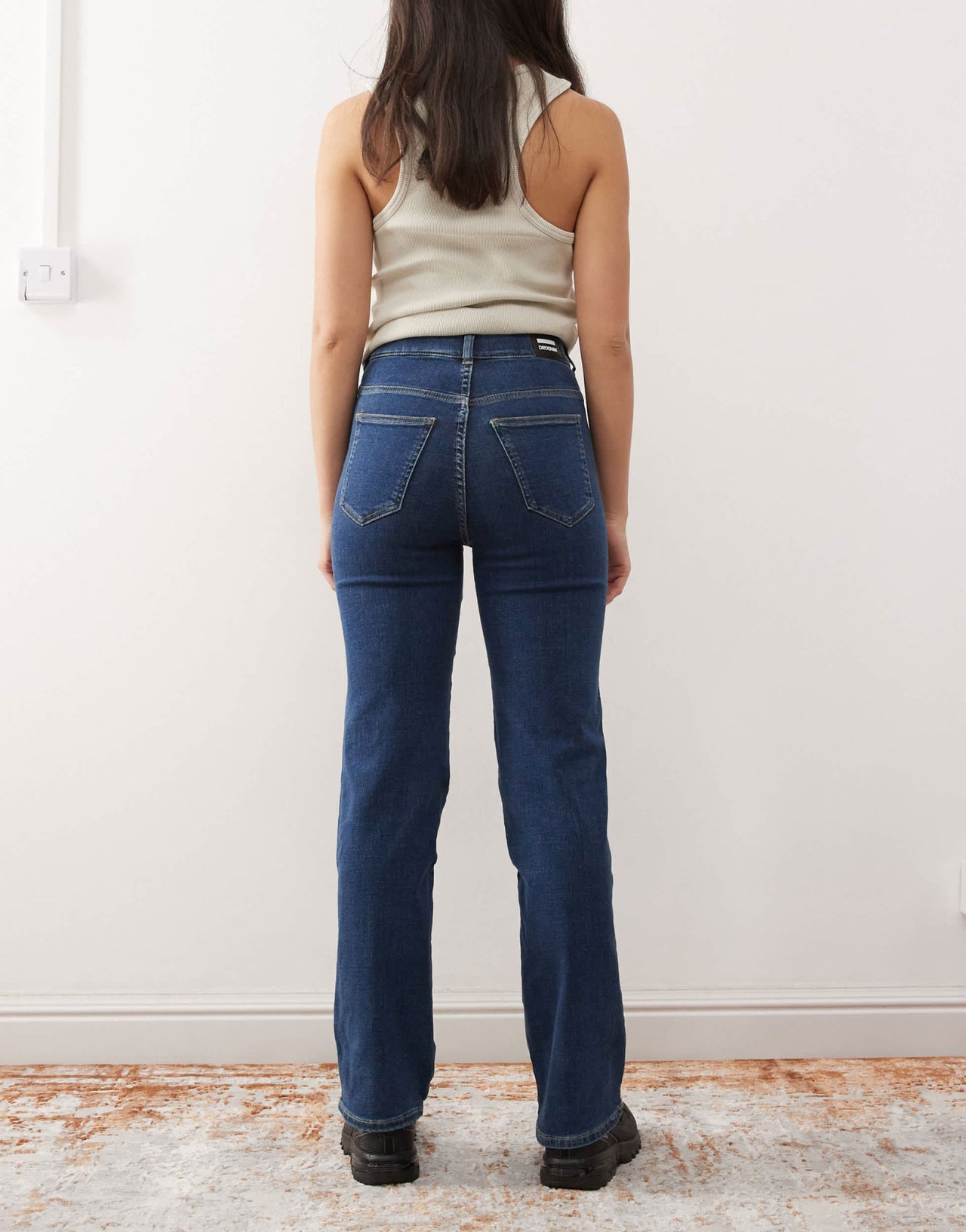 Dr Denim Moxy straight leg jeans in vale dark plain blue wash - ASOS Sample Sale