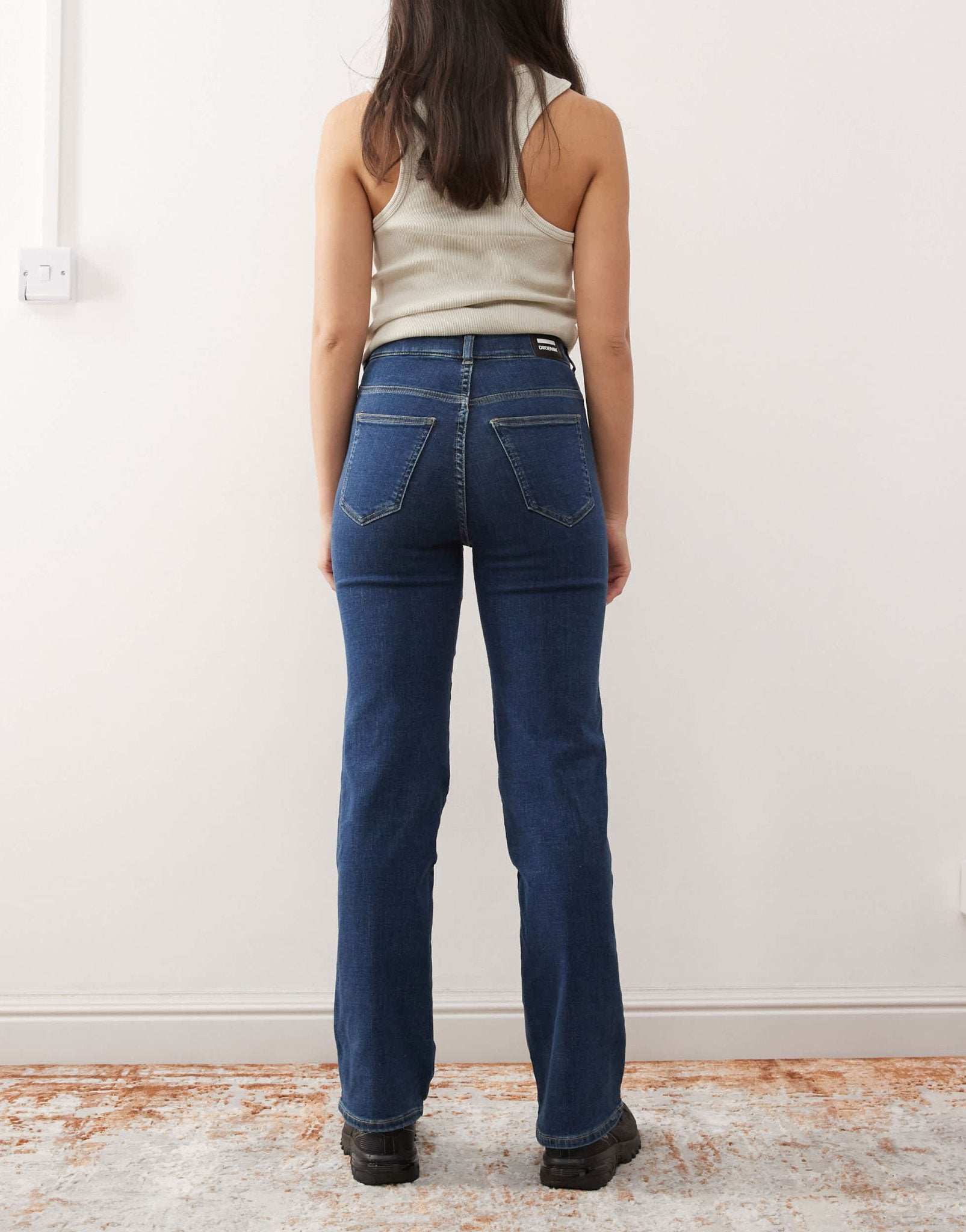 Dr Denim Moxy straight leg jeans in vale dark plain blue wash - ASOS Sample Sale