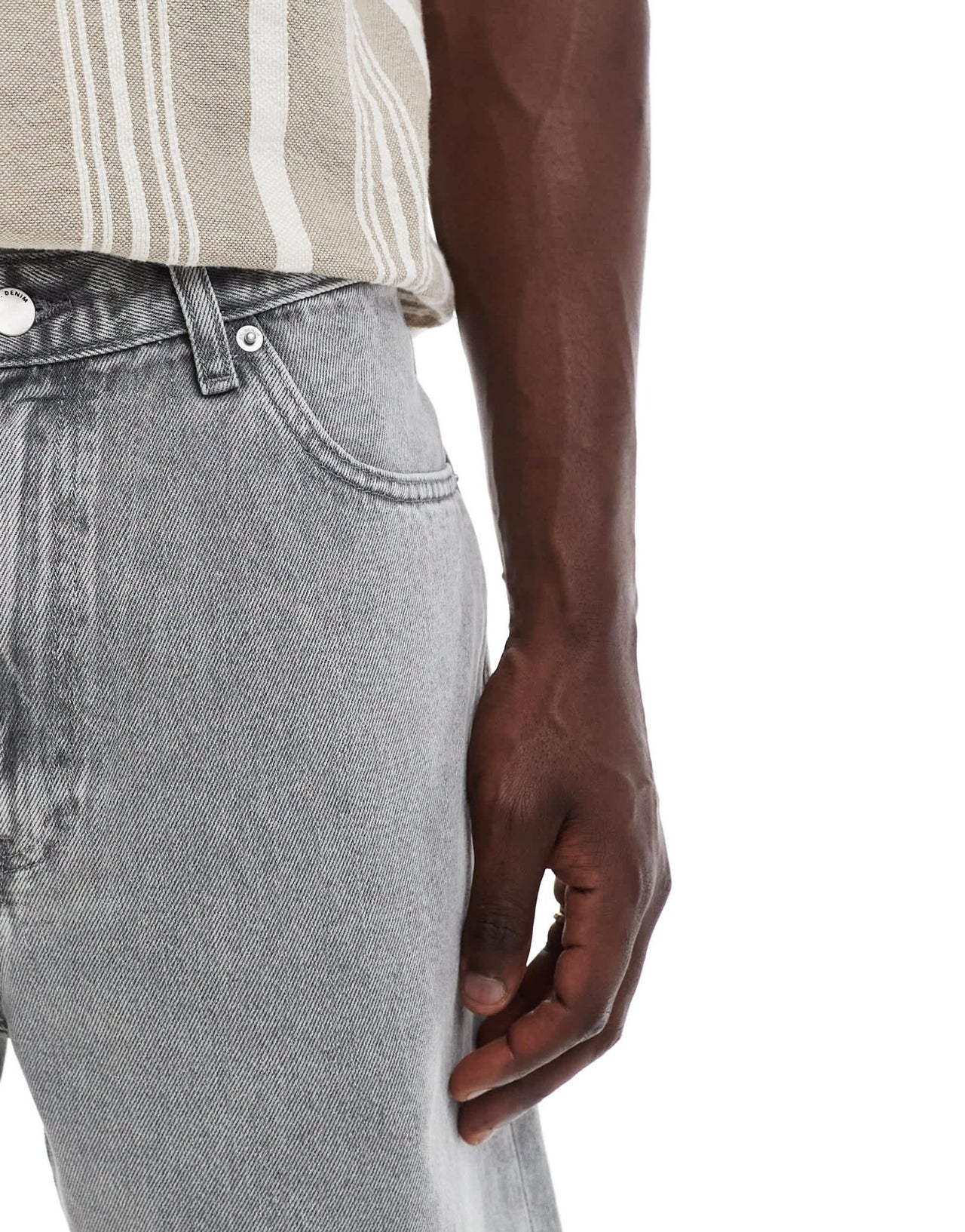 Dr Denim Omar relaxed fit mid waist shorts in ash grey wash - ASOS Sample Sale