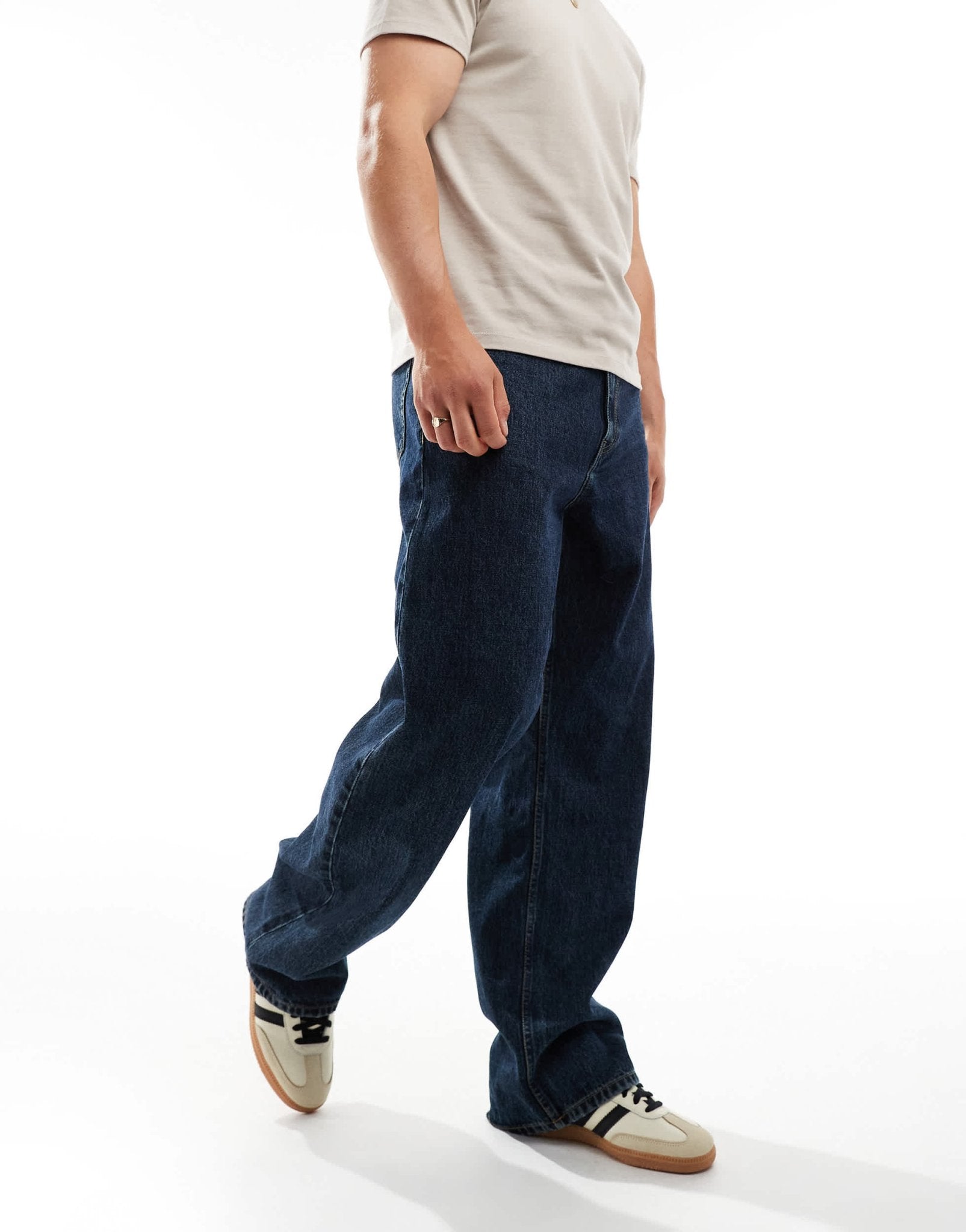 Dr Denim Omar wide straight leg jeans in canyon dark retro wash - ASOS Sample Sale