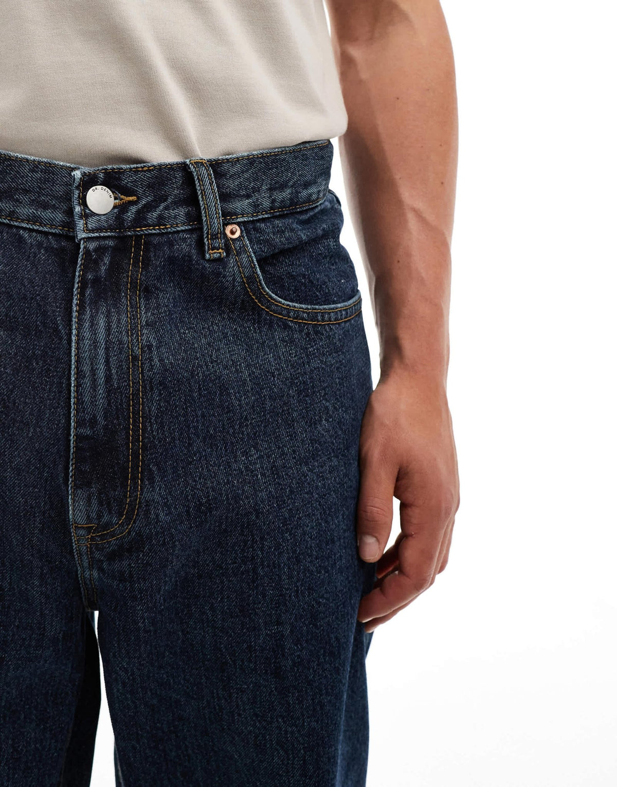 Dr Denim Omar wide straight leg jeans in canyon dark retro wash - ASOS Sample Sale