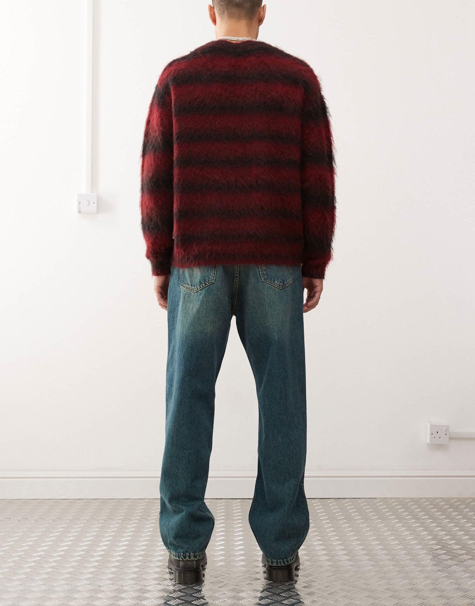 Dr Denim Omar wide straight leg jeans in stream mid greenish blue green tint wash - ASOS Sample Sale