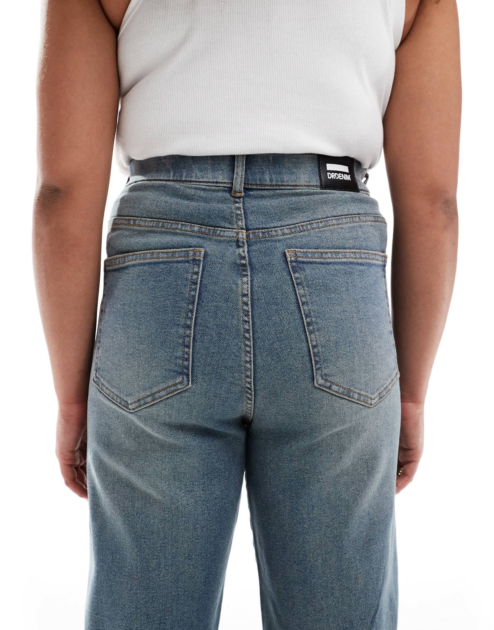 Dr Denim Plus Moxy straight leg jeans in cape mid dirt used - ASOS Sample Sale