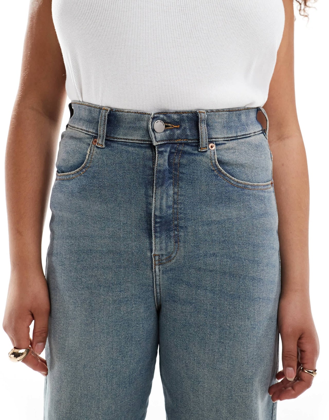 Dr Denim Plus Moxy straight leg jeans in cape mid dirt used - ASOS Sample Sale