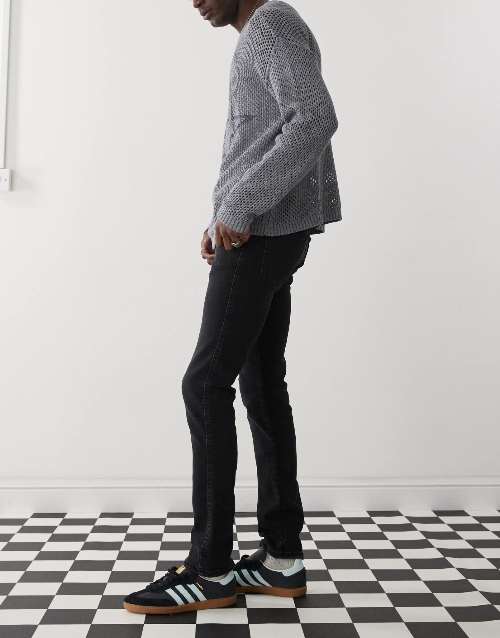 Dr Denim Snap mid waist slim fit jeans in black mist wash - ASOS Sample Sale