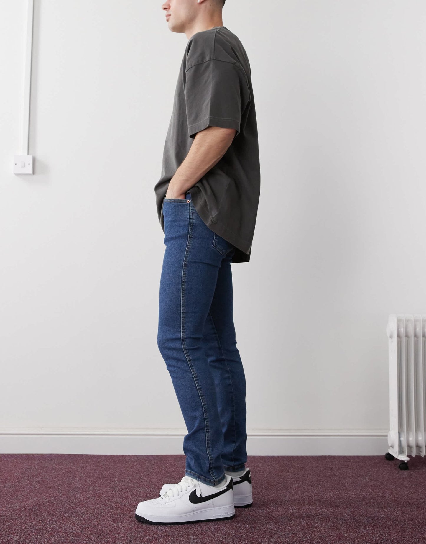 Dr Denim Snap mid waist slim skinny fit jeans in cape dark plain wash - ASOS Sample Sale