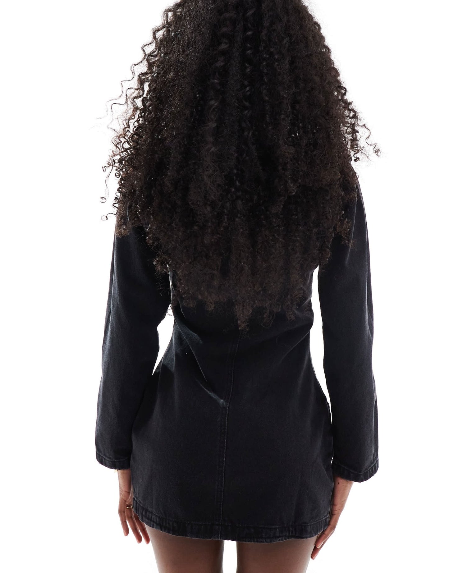 DTT full zip denim dress in washed black - ASOS Sample Sale