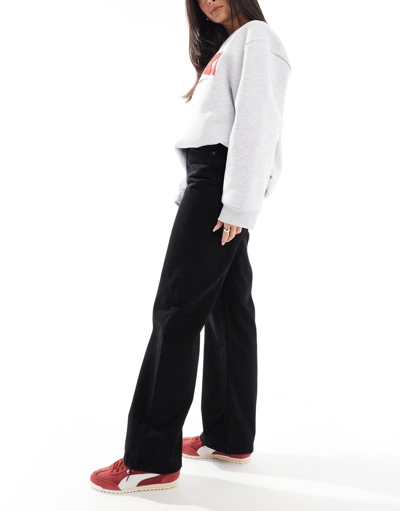 DTT Liv dad straight leg jeans in black - ASOS Sample Sale