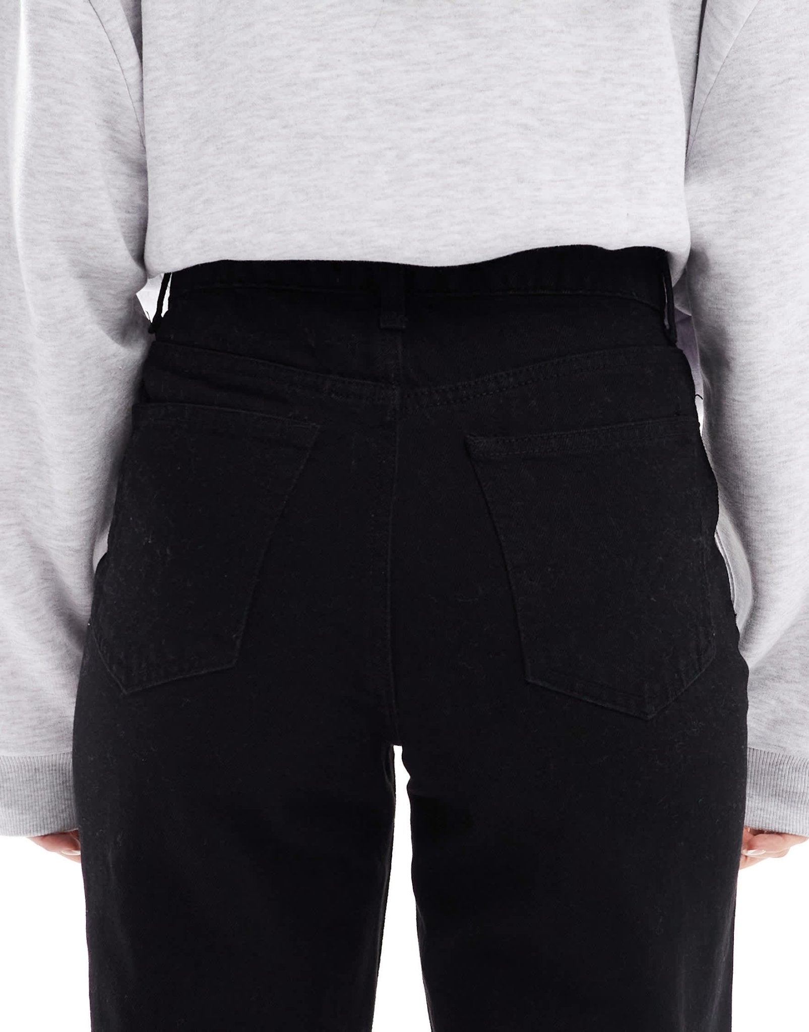 DTT Liv dad straight leg jeans in black - ASOS Sample Sale