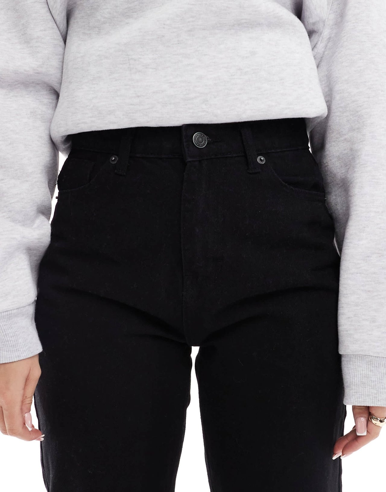 DTT Liv dad straight leg jeans in black - ASOS Sample Sale