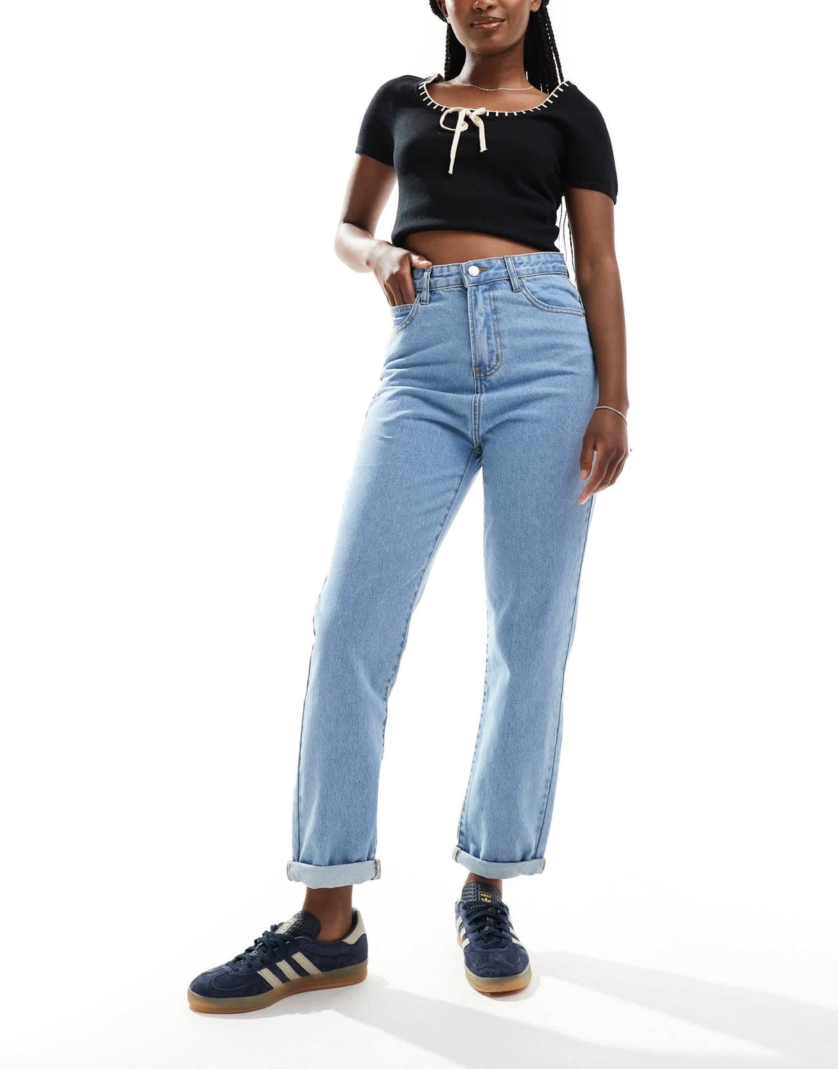 DTT Lou mom jeans in light blue wash - ASOS Sample Sale