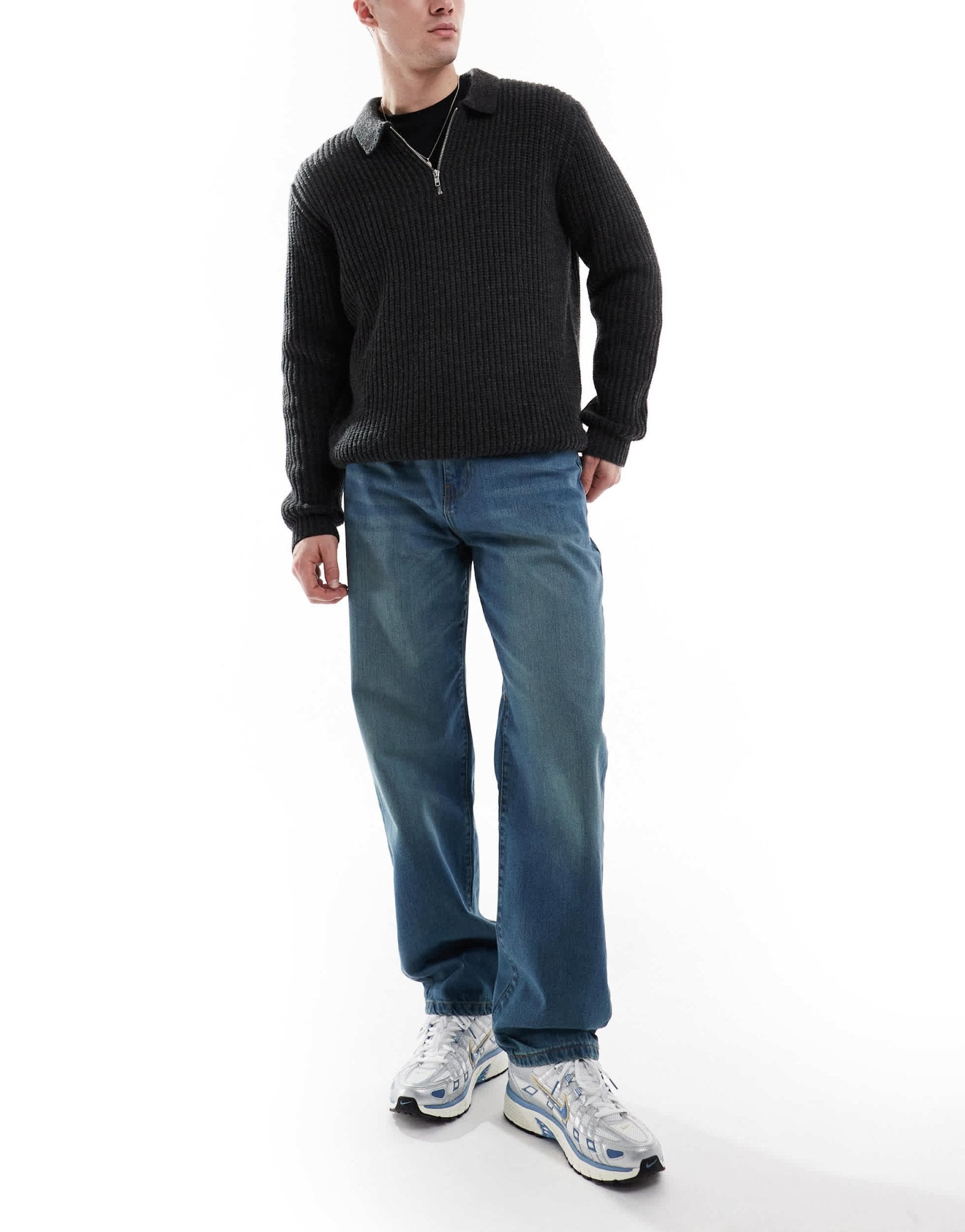DTT rigid baggy fit jeans in light blue vintage tint - ASOS Sample Sale