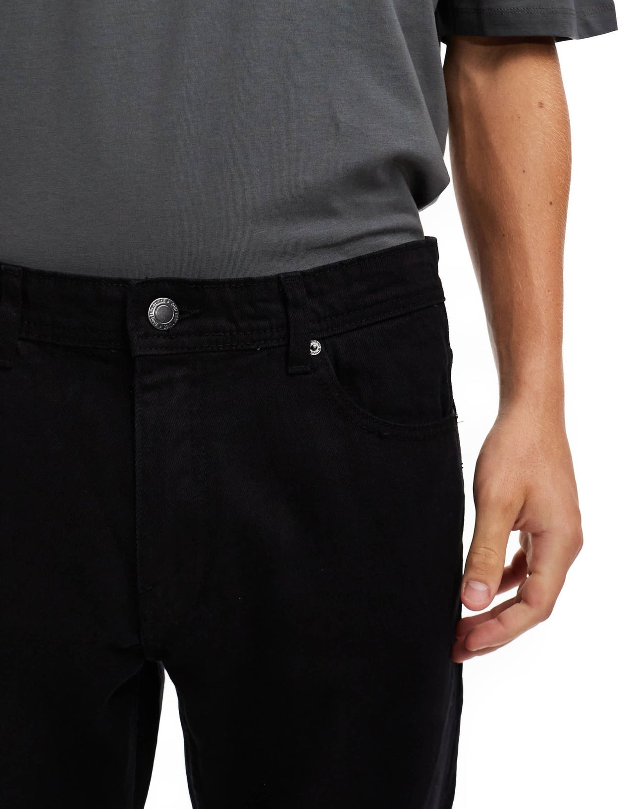 DTT rigid cropped tapered fit jeans in black - ASOS Sample Sale