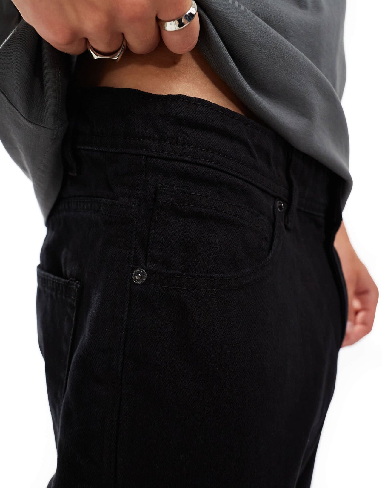 DTT rigid cropped tapered fit jeans in black - ASOS Sample Sale