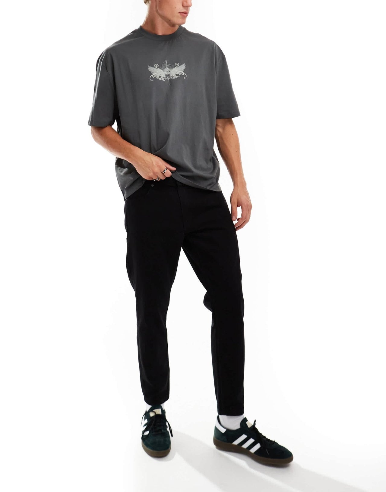 DTT rigid cropped tapered fit jeans in black - ASOS Sample Sale